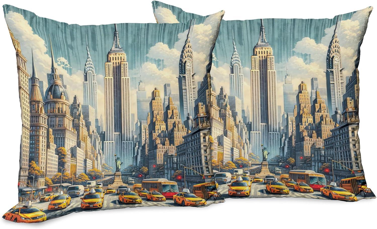 imageAmbesonne Classic Decorative Throw Pillow Case Pack of 2 Extravagant Hall with Oceanic and Neutral Color Details Room View Print Couch Bedroom Living Room Cushion Cover 18quot Coconut and Sea BlueOrange Ecru Cadet Blue