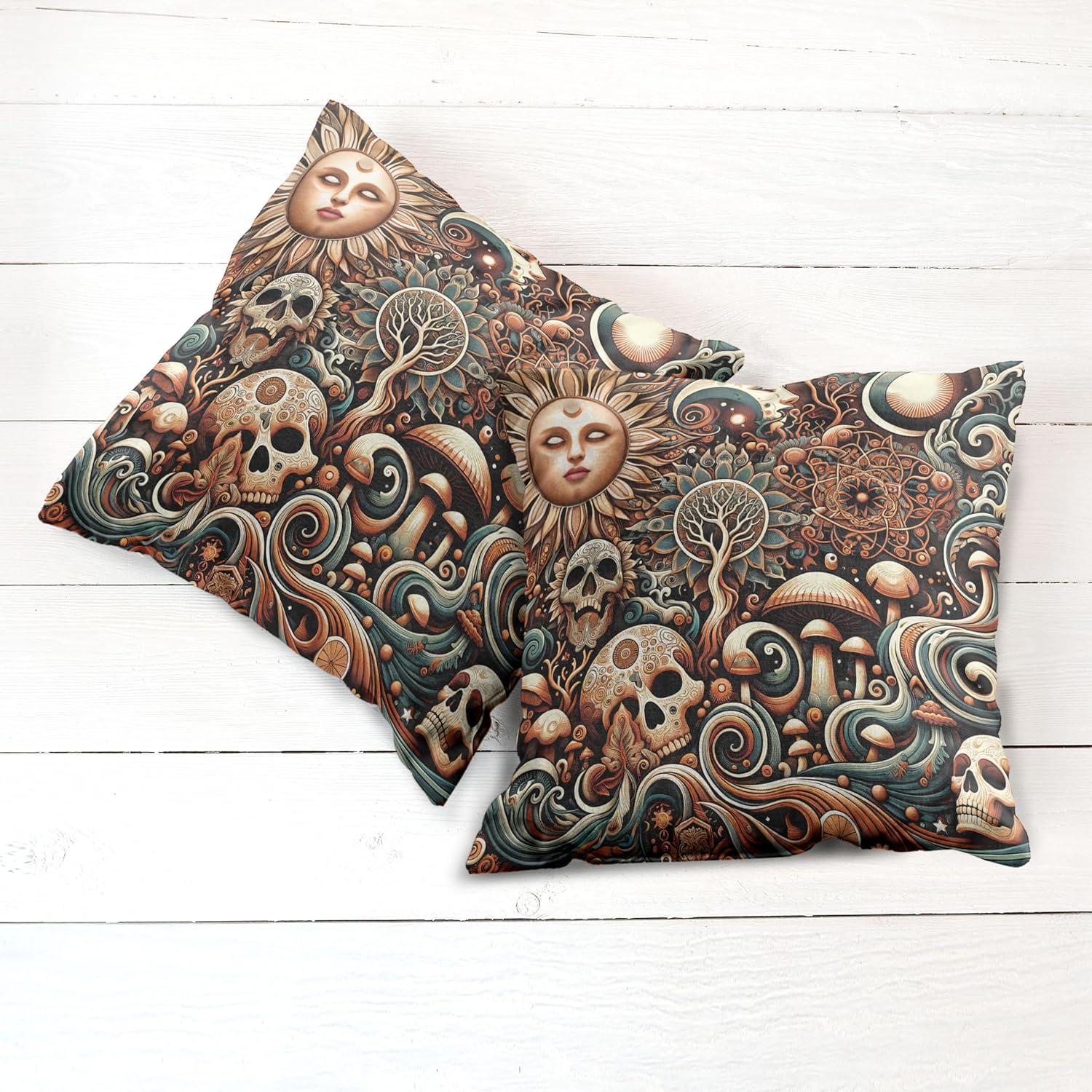 imageAmbesonne Classic Decorative Throw Pillow Case Pack of 2 Extravagant Hall with Oceanic and Neutral Color Details Room View Print Couch Bedroom Living Room Cushion Cover 18quot Coconut and Sea BlueCream Paprika Cadet Blue