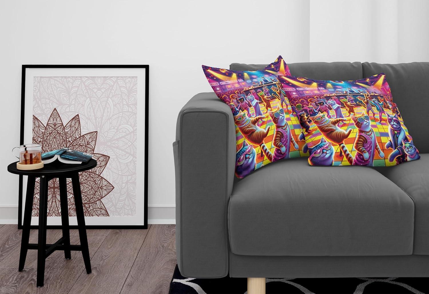 imageAmbesonne Classic Decorative Throw Pillow Case Pack of 2 Extravagant Hall with Oceanic and Neutral Color Details Room View Print Couch Bedroom Living Room Cushion Cover 18quot Coconut and Sea BlueFuchsia Multicolor