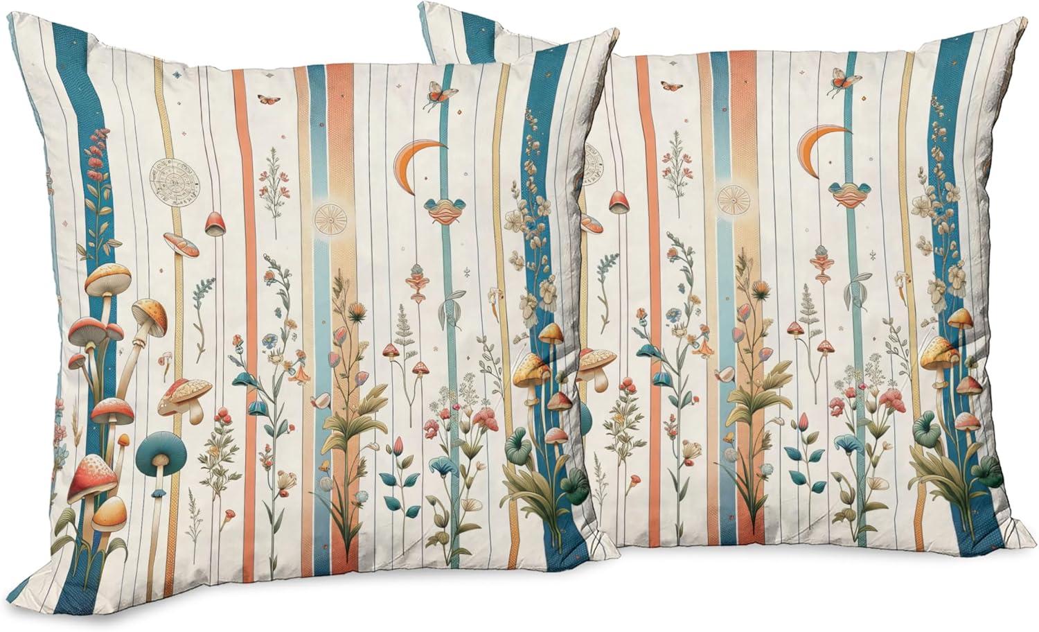 imageAmbesonne Classic Decorative Throw Pillow Case Pack of 2 Extravagant Hall with Oceanic and Neutral Color Details Room View Print Couch Bedroom Living Room Cushion Cover 18quot Coconut and Sea BluePetrol Blue Salmon White