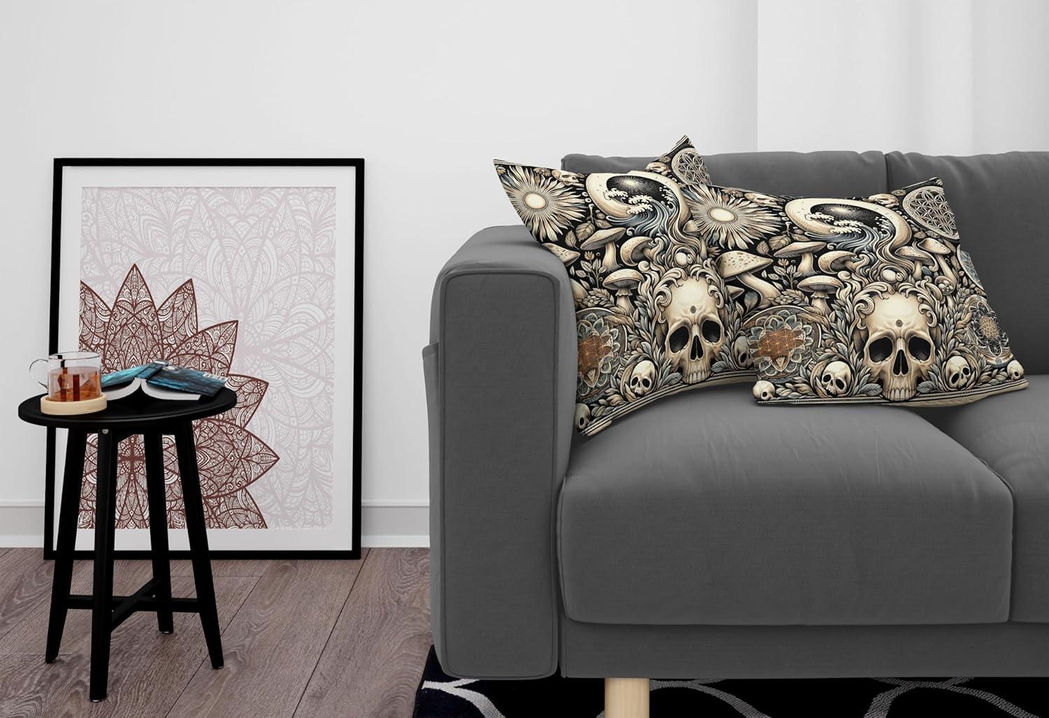 imageAmbesonne Classic Decorative Throw Pillow Case Pack of 2 Extravagant Hall with Oceanic and Neutral Color Details Room View Print Couch Bedroom Living Room Cushion Cover 18quot Coconut and Sea BlueEggshell and Charcoal Grey