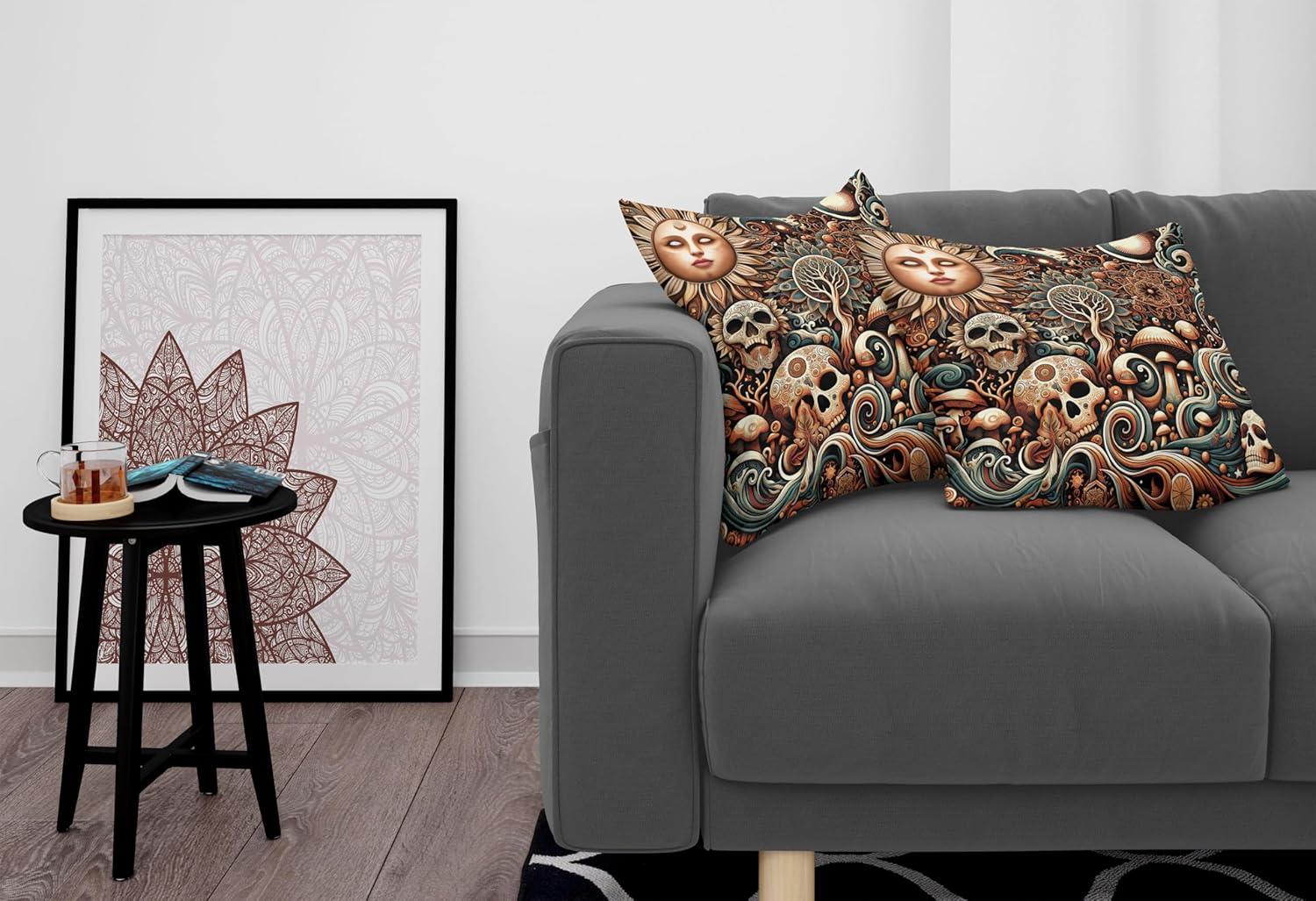 imageAmbesonne Classic Decorative Throw Pillow Case Pack of 2 Extravagant Hall with Oceanic and Neutral Color Details Room View Print Couch Bedroom Living Room Cushion Cover 18quot Coconut and Sea BlueCream Paprika Cadet Blue
