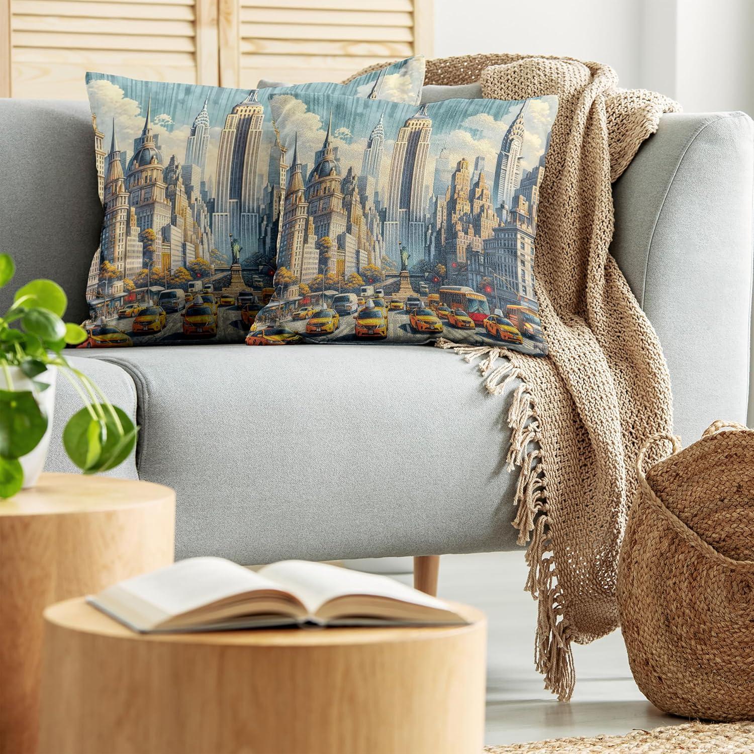 imageAmbesonne Classic Decorative Throw Pillow Case Pack of 2 Extravagant Hall with Oceanic and Neutral Color Details Room View Print Couch Bedroom Living Room Cushion Cover 18quot Coconut and Sea BlueOrange Ecru Cadet Blue