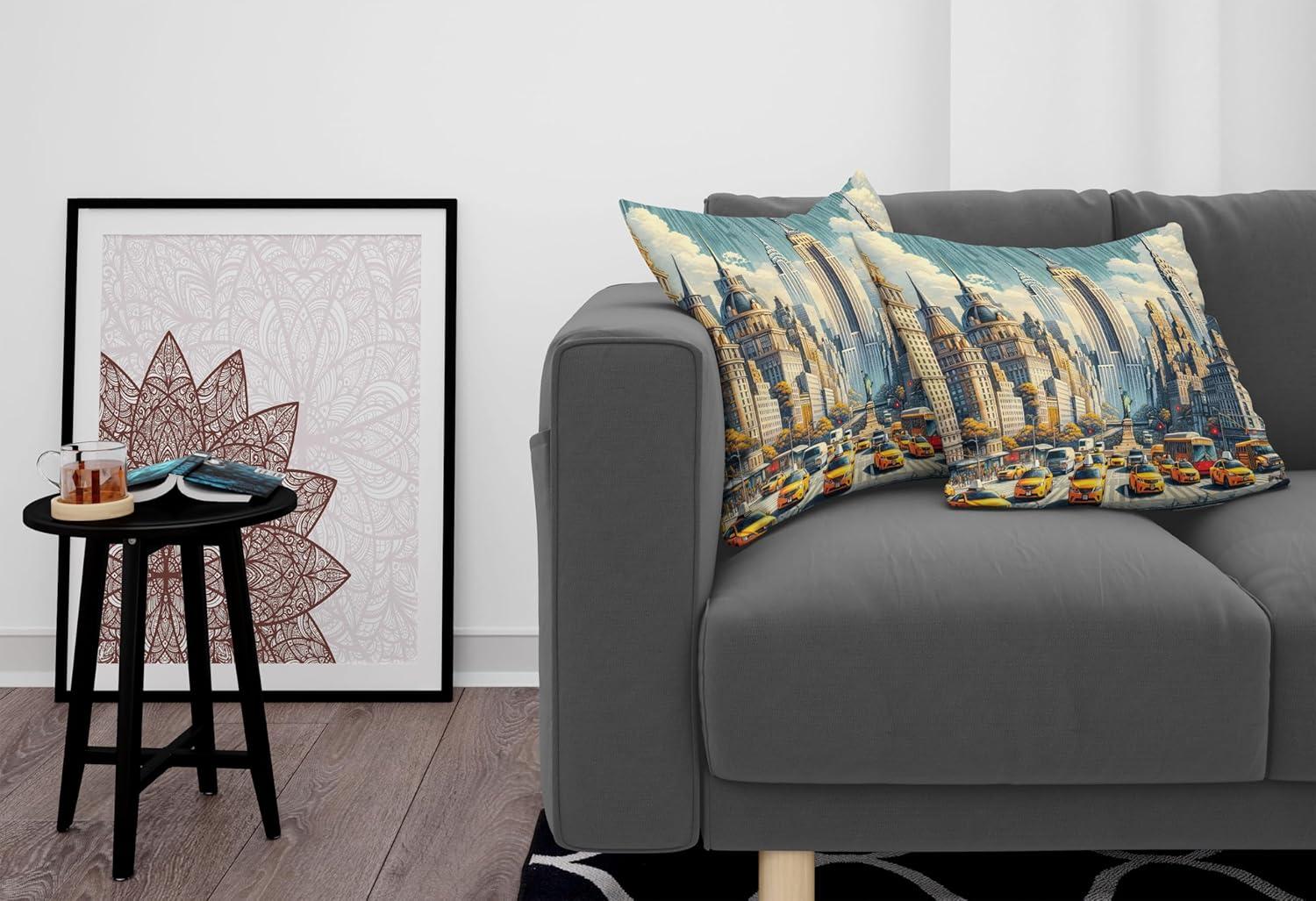 imageAmbesonne Classic Decorative Throw Pillow Case Pack of 2 Extravagant Hall with Oceanic and Neutral Color Details Room View Print Couch Bedroom Living Room Cushion Cover 18quot Coconut and Sea BlueOrange Ecru Cadet Blue
