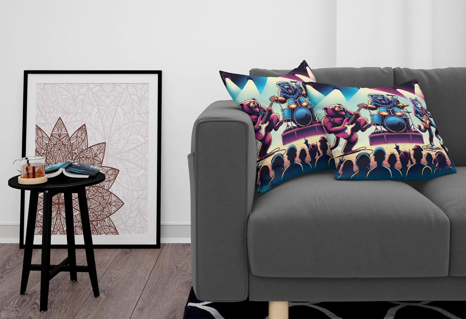 imageAmbesonne Classic Decorative Throw Pillow Case Pack of 2 Extravagant Hall with Oceanic and Neutral Color Details Room View Print Couch Bedroom Living Room Cushion Cover 18quot Coconut and Sea BlueFuchsia Blue Peach