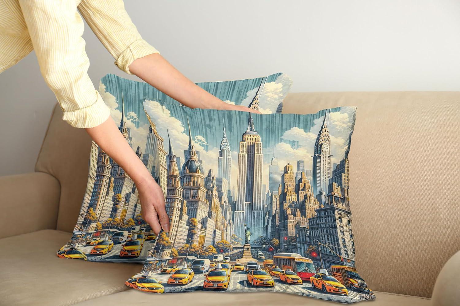 imageAmbesonne Classic Decorative Throw Pillow Case Pack of 2 Extravagant Hall with Oceanic and Neutral Color Details Room View Print Couch Bedroom Living Room Cushion Cover 18quot Coconut and Sea BlueOrange Ecru Cadet Blue