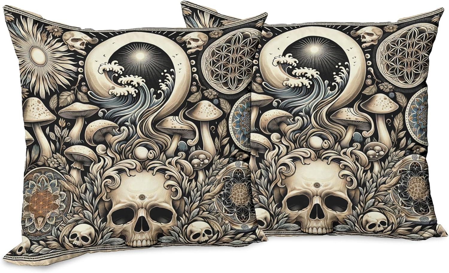 imageAmbesonne Classic Decorative Throw Pillow Case Pack of 2 Extravagant Hall with Oceanic and Neutral Color Details Room View Print Couch Bedroom Living Room Cushion Cover 18quot Coconut and Sea BlueEggshell and Charcoal Grey