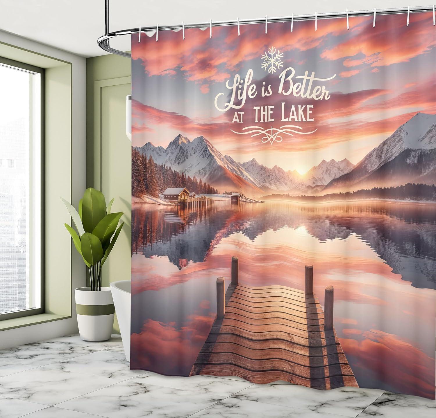 imageAmbesonne Classic Shower Curtain Hedonistic Pampered Room in Muted Tones Neutral Colors Rich Ornament Cloth Fabric Bathroom Decor Set with Hooks 69quot W x 84quot L Coconut and Off WhiteSalmon Purple Grey