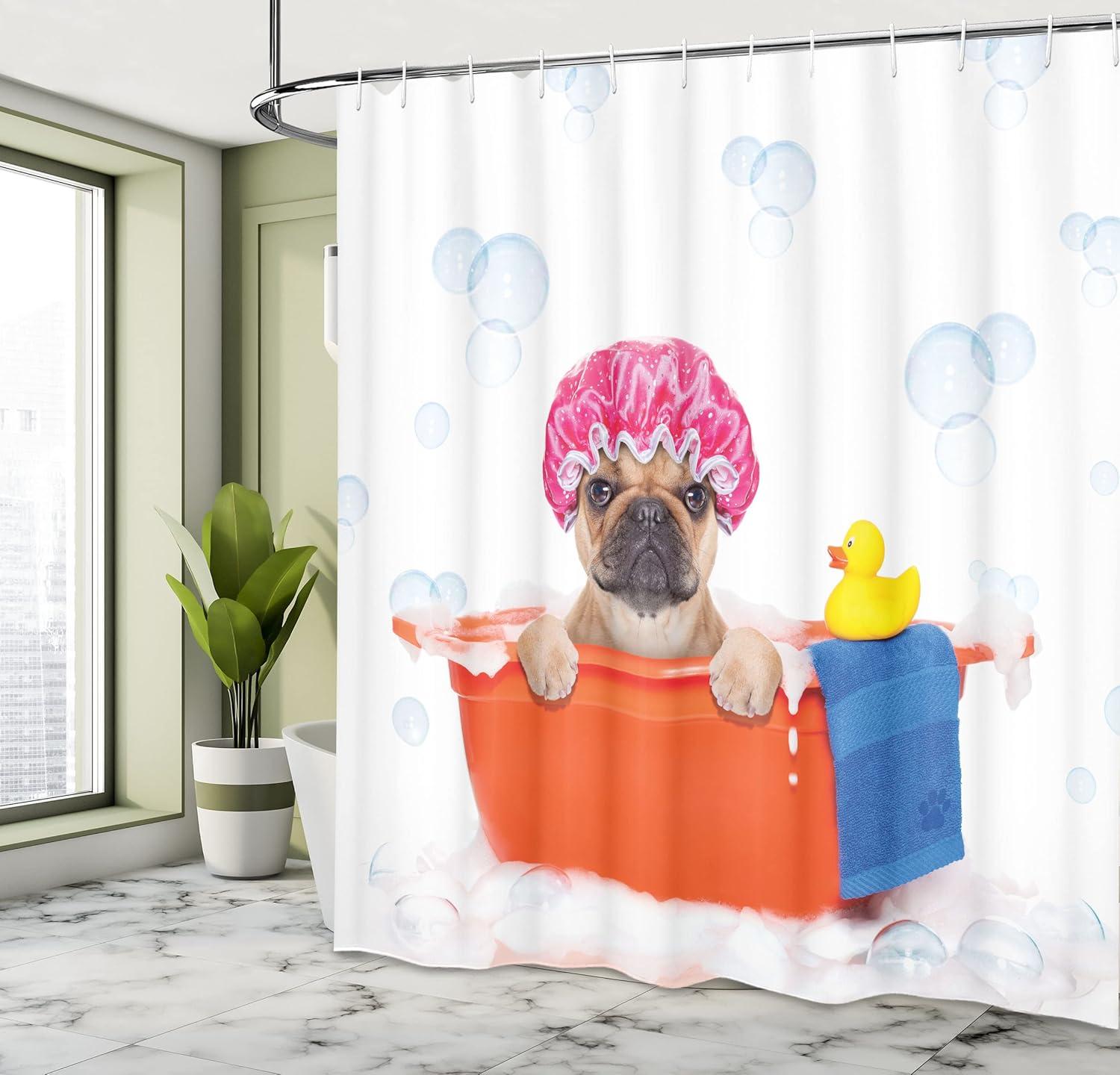 imageAmbesonne Classic Shower Curtain Hedonistic Pampered Room in Muted Tones Neutral Colors Rich Ornament Cloth Fabric Bathroom Decor Set with Hooks 69quot W x 84quot L Coconut and Off WhiteOrange Pink