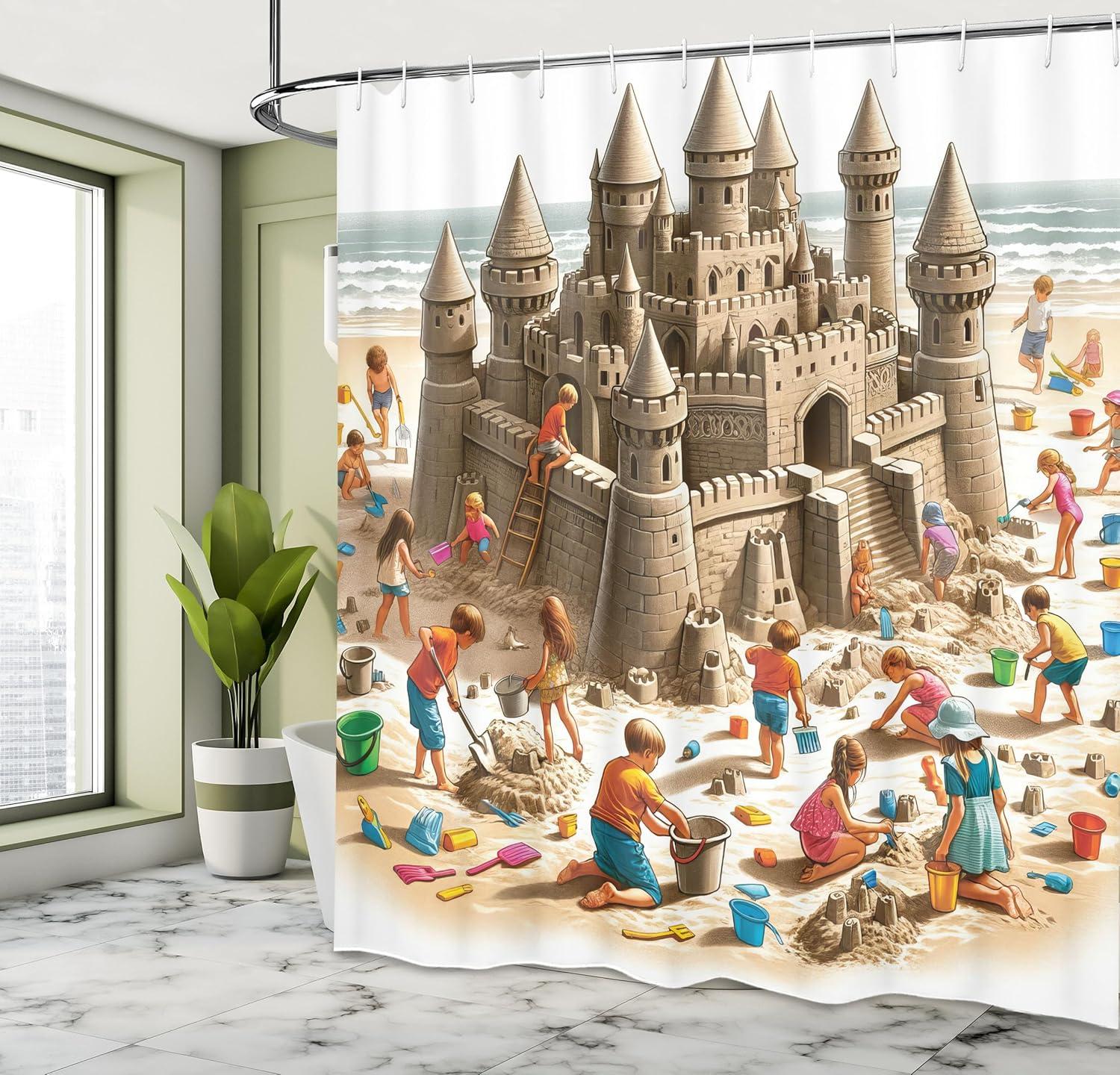imageAmbesonne Classic Shower Curtain Hedonistic Pampered Room in Muted Tones Neutral Colors Rich Ornament Cloth Fabric Bathroom Decor Set with Hooks 69quot W x 84quot L Coconut and Off WhiteCamel Burnt Orange