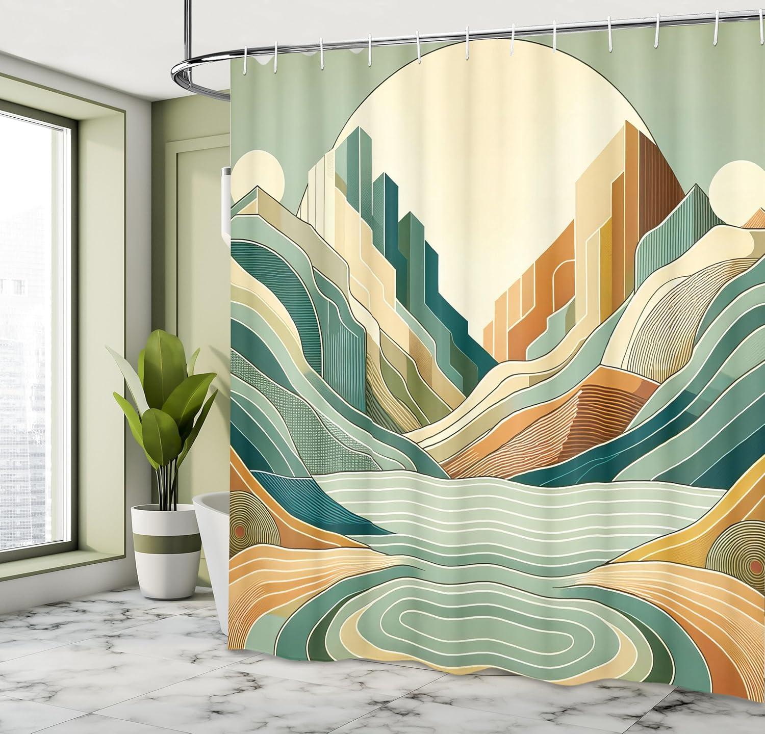imageAmbesonne Classic Shower Curtain Hedonistic Pampered Room in Muted Tones Neutral Colors Rich Ornament Cloth Fabric Bathroom Decor Set with Hooks 69quot W x 84quot L Coconut and Off WhiteSeafoam Peach and Amber