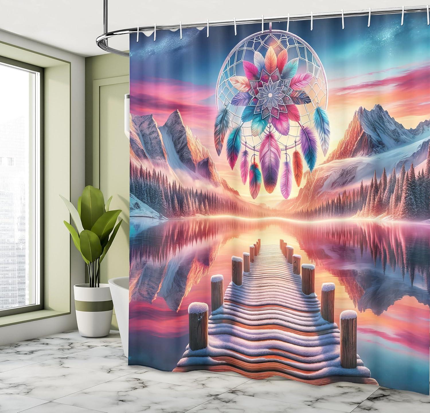 imageAmbesonne Classic Shower Curtain Hedonistic Pampered Room in Muted Tones Neutral Colors Rich Ornament Cloth Fabric Bathroom Decor Set with Hooks 69quot W x 84quot L Coconut and Off WhitePink Peach and Teal