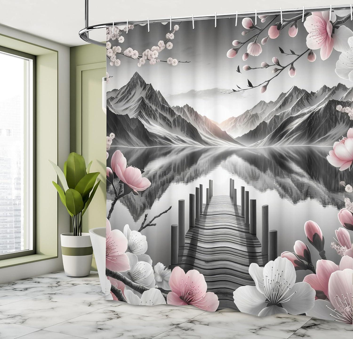 imageAmbesonne Classic Shower Curtain Hedonistic Pampered Room in Muted Tones Neutral Colors Rich Ornament Cloth Fabric Bathroom Decor Set with Hooks 69quot W x 84quot L Coconut and Off WhiteGrey and Blush