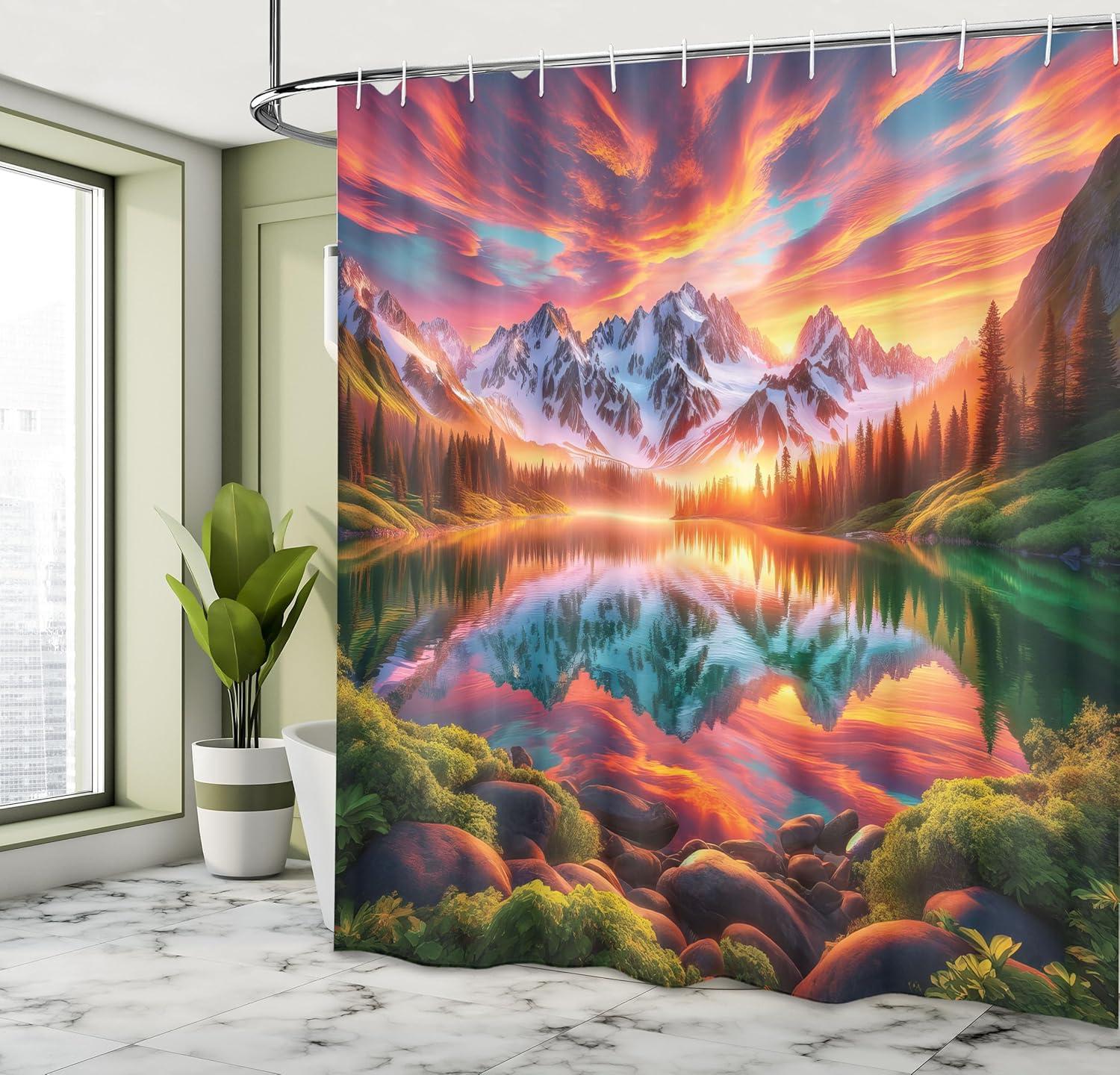 imageAmbesonne Classic Shower Curtain Hedonistic Pampered Room in Muted Tones Neutral Colors Rich Ornament Cloth Fabric Bathroom Decor Set with Hooks 69quot W x 84quot L Coconut and Off WhiteBurnt Sienna Green Teal
