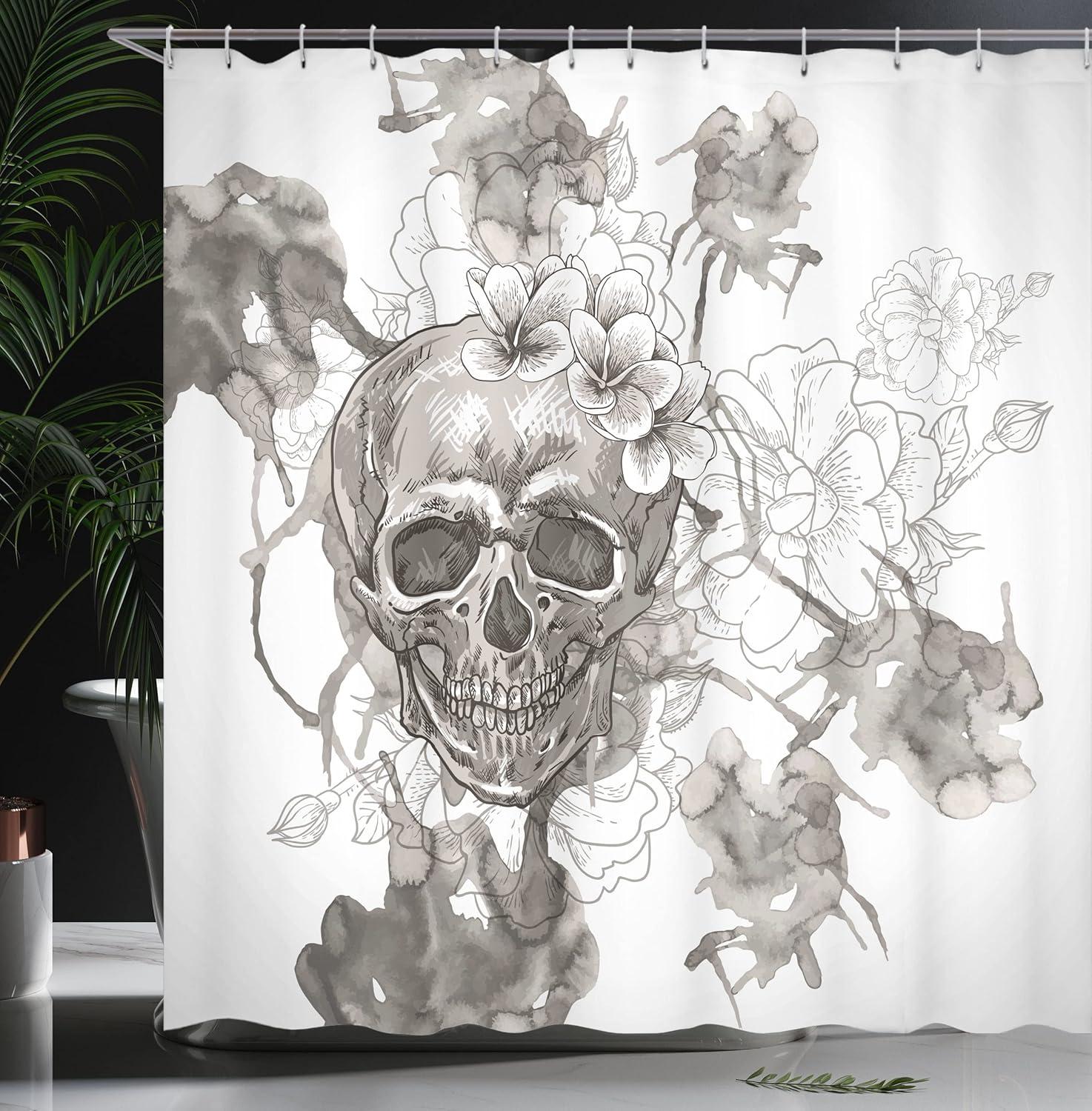 imageAmbesonne Classic Shower Curtain Hedonistic Pampered Room in Muted Tones Neutral Colors Rich Ornament Cloth Fabric Bathroom Decor Set with Hooks 69quot W x 84quot L Coconut and Off WhiteDimgrey and White