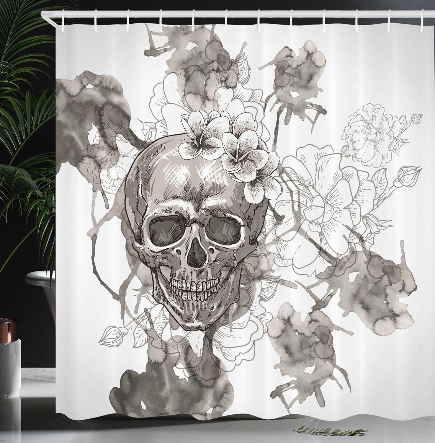 imageAmbesonne Classic Shower Curtain Hedonistic Pampered Room in Muted Tones Neutral Colors Rich Ornament Cloth Fabric Bathroom Decor Set with Hooks 69quot W x 84quot L Coconut and Off WhiteDimgrey and White