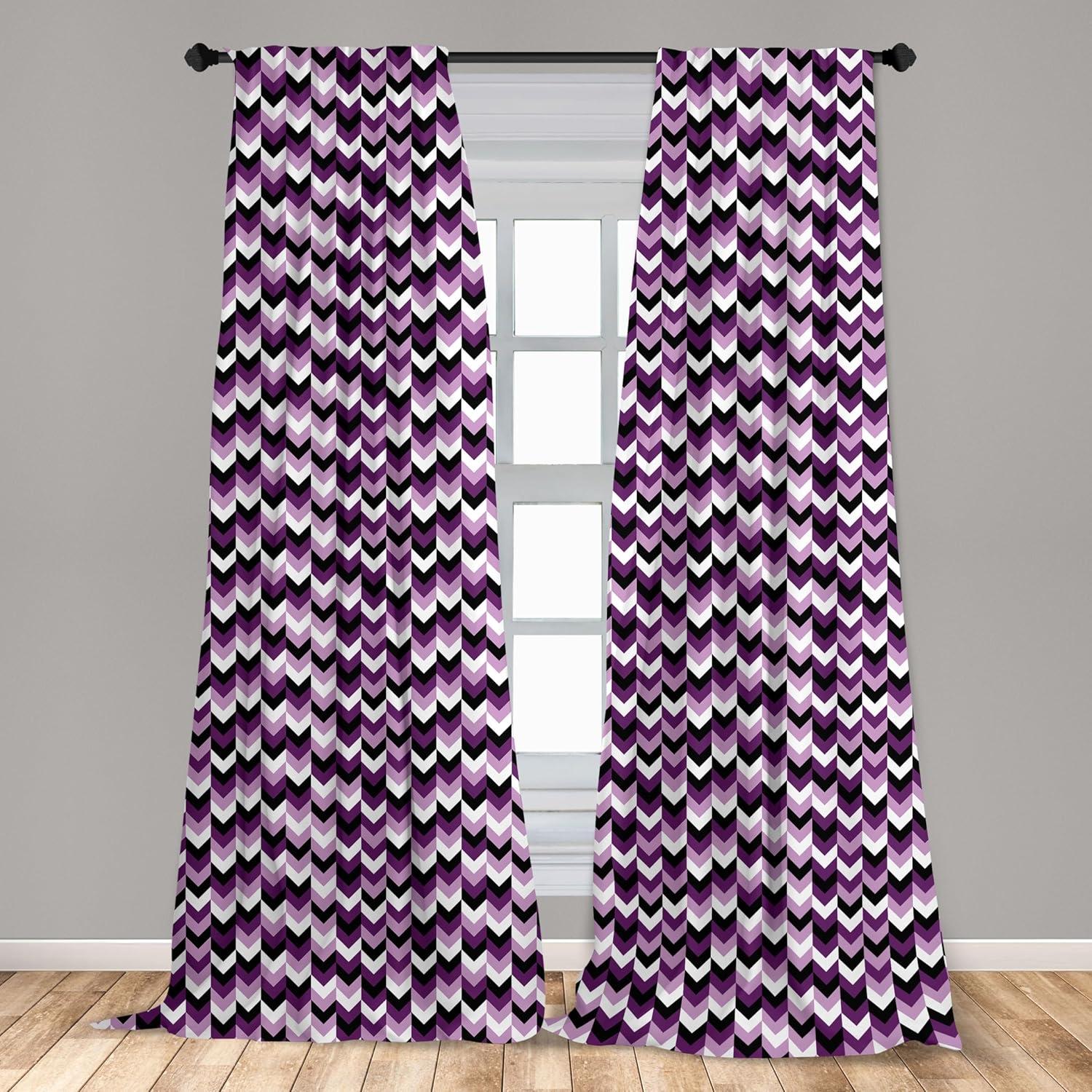 imageAmbesonne Eucalyptus Curtains Modern Themed Branches on Marble Print Abstarct and Neutral Swirls Window Treatments 2 Panel Set for Living Room Bedroom Pair of 28quot x 63quot Grey Teal and Sage GreenWhite Purple