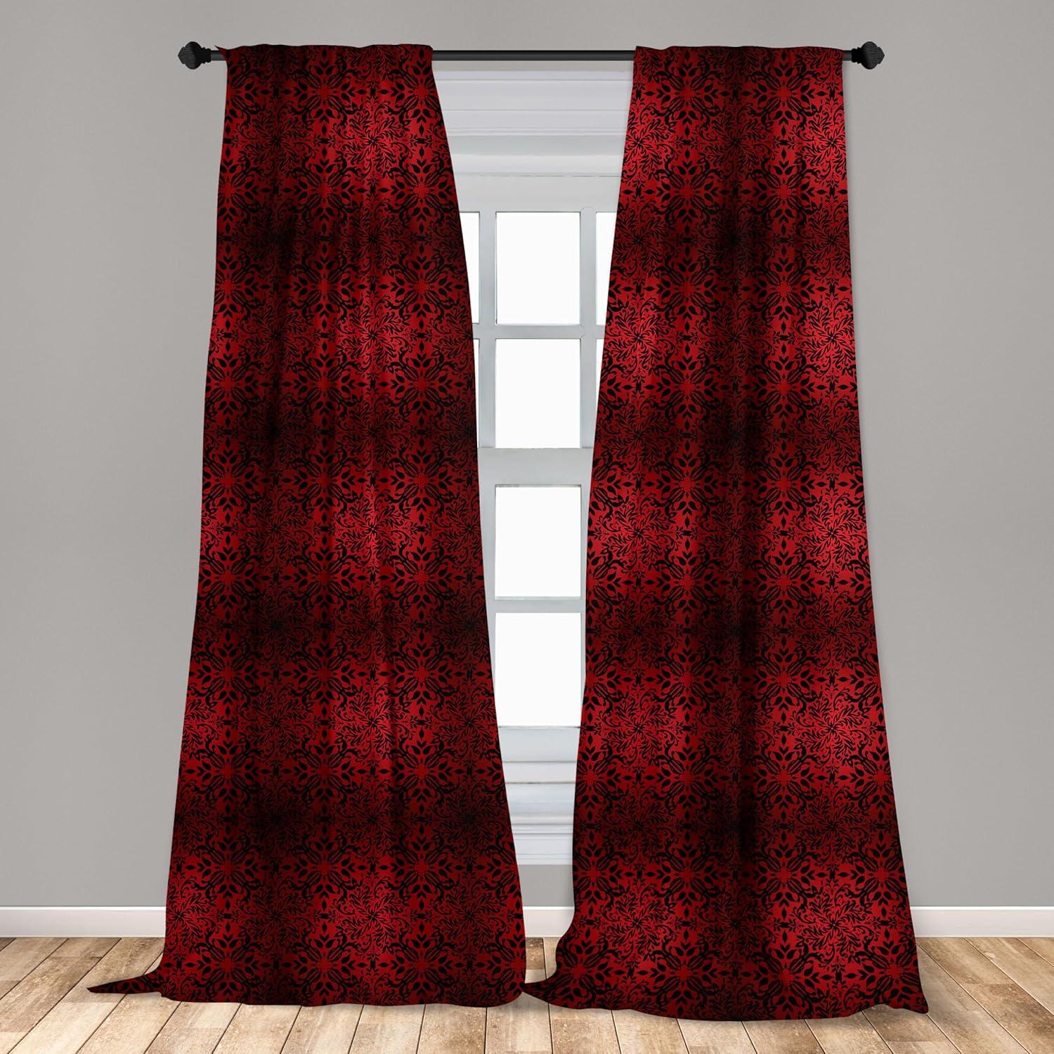 imageAmbesonne Eucalyptus Curtains Modern Themed Branches on Marble Print Abstarct and Neutral Swirls Window Treatments 2 Panel Set for Living Room Bedroom Pair of 28quot x 63quot Grey Teal and Sage GreenVermilion Black