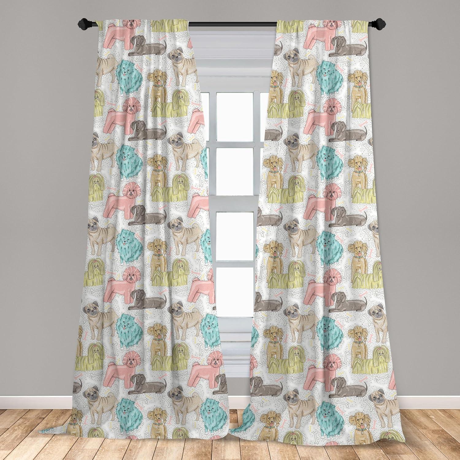 imageAmbesonne Eucalyptus Curtains Modern Themed Branches on Marble Print Abstarct and Neutral Swirls Window Treatments 2 Panel Set for Living Room Bedroom Pair of 28quot x 63quot Grey Teal and Sage GreenPink Teal