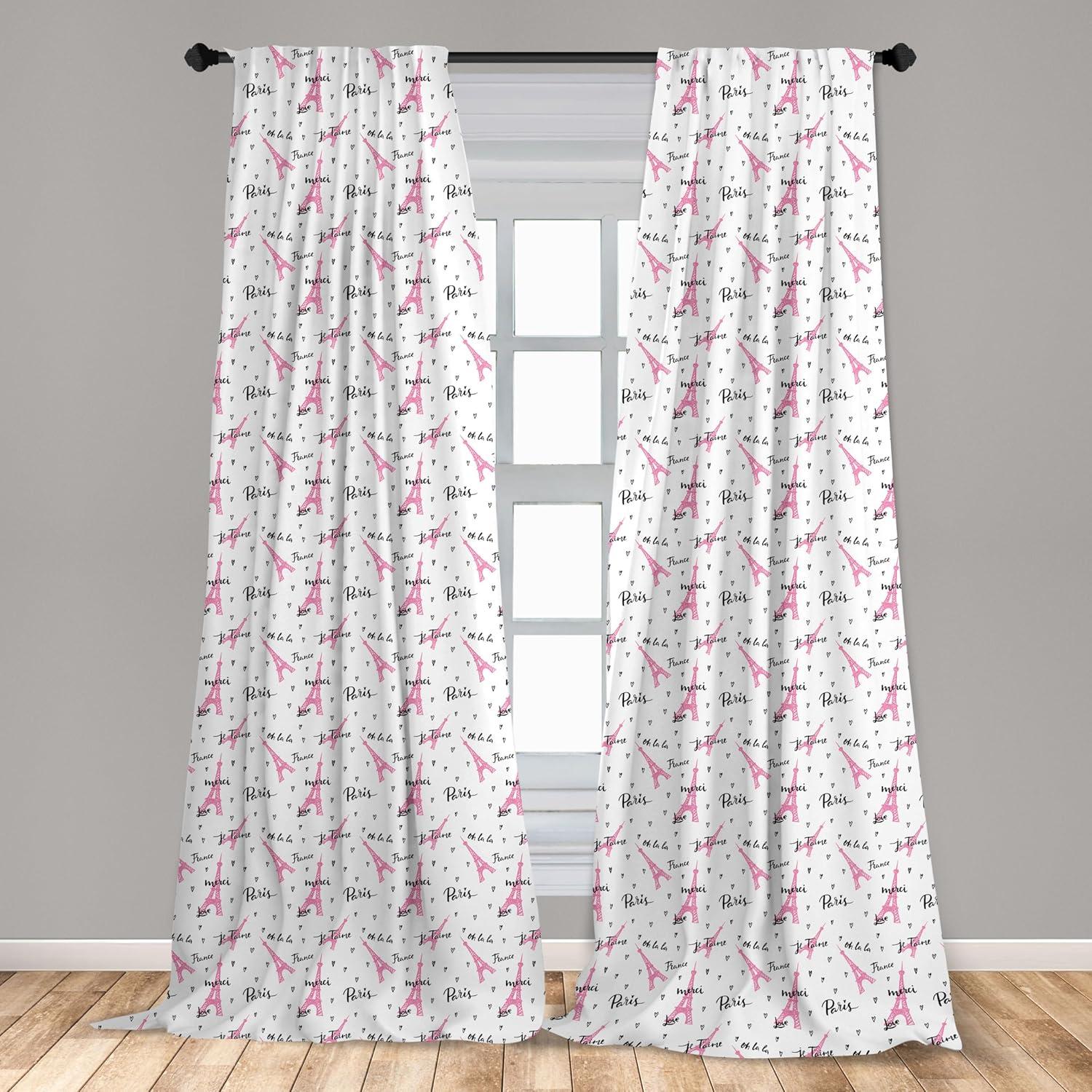 imageAmbesonne Eucalyptus Curtains Modern Themed Branches on Marble Print Abstarct and Neutral Swirls Window Treatments 2 Panel Set for Living Room Bedroom Pair of 28quot x 63quot Grey Teal and Sage GreenWhite Pink