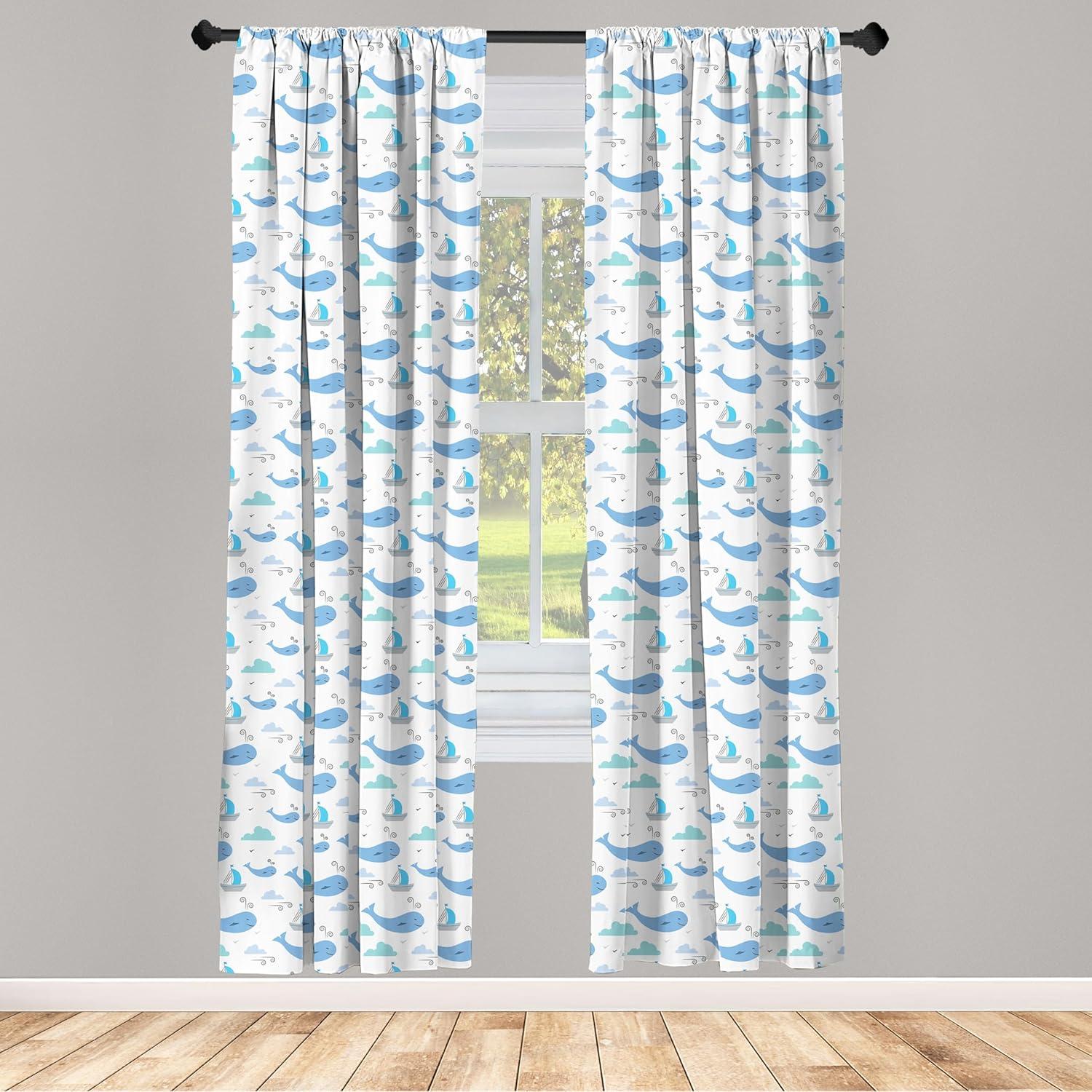 imageAmbesonne Eucalyptus Curtains Modern Themed Branches on Marble Print Abstarct and Neutral Swirls Window Treatments 2 Panel Set for Living Room Bedroom Pair of 28quot x 63quot Grey Teal and Sage GreenPale Grey White and Blue