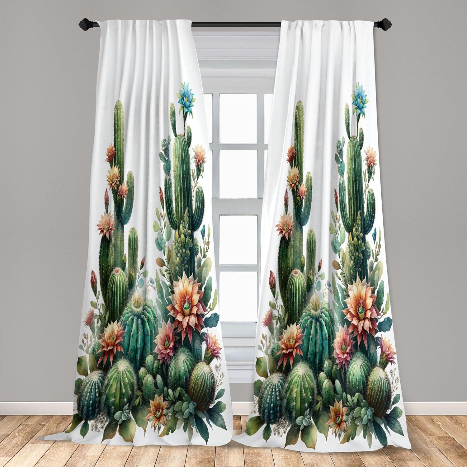 imageAmbesonne Eucalyptus Curtains Modern Themed Branches on Marble Print Abstarct and Neutral Swirls Window Treatments 2 Panel Set for Living Room Bedroom Pair of 28quot x 63quot Grey Teal and Sage GreenFern Green Salmon White
