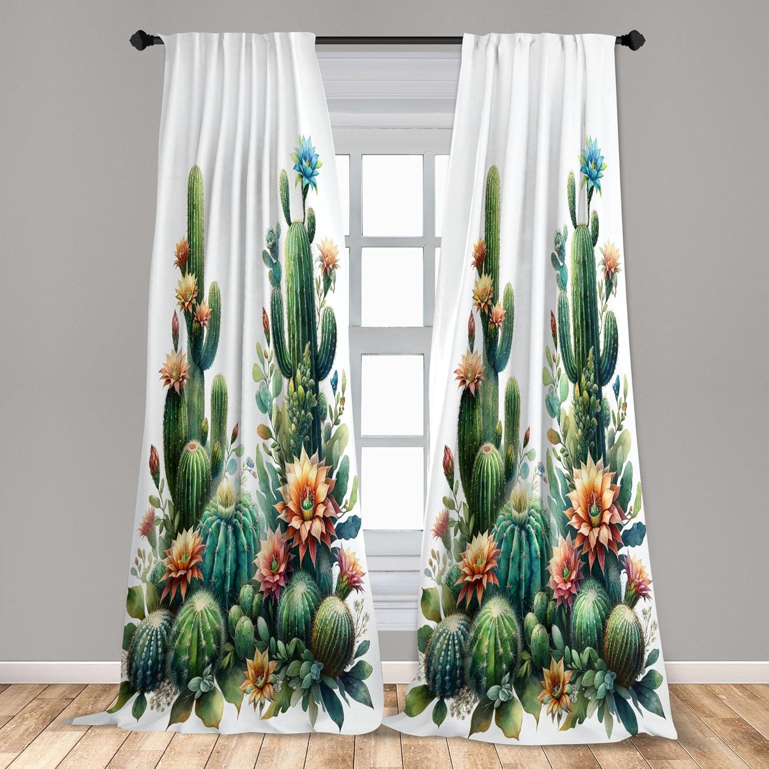 imageAmbesonne Eucalyptus Curtains Modern Themed Branches on Marble Print Abstarct and Neutral Swirls Window Treatments 2 Panel Set for Living Room Bedroom Pair of 28quot x 63quot Grey Teal and Sage GreenFern Green Salmon White
