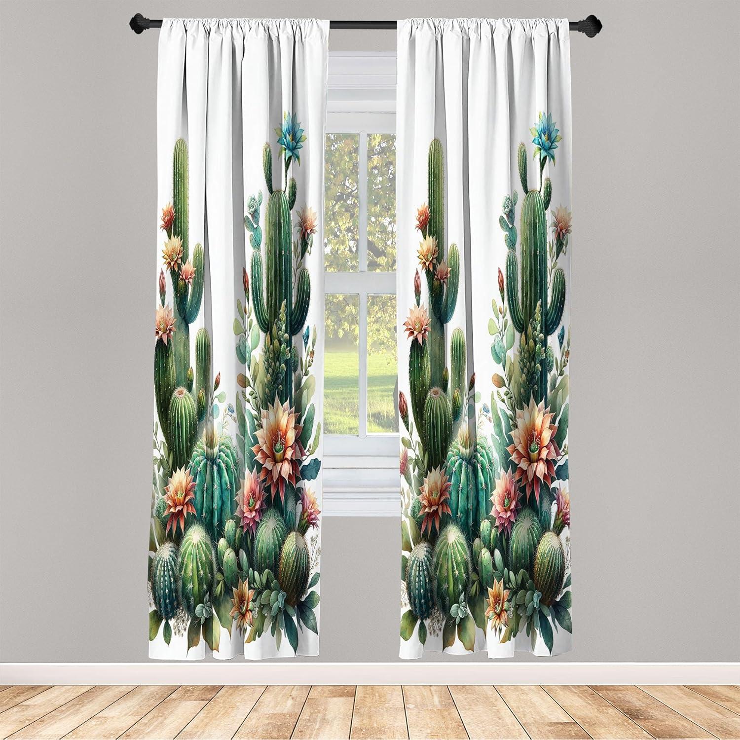 imageAmbesonne Eucalyptus Curtains Modern Themed Branches on Marble Print Abstarct and Neutral Swirls Window Treatments 2 Panel Set for Living Room Bedroom Pair of 28quot x 63quot Grey Teal and Sage GreenFern Green Salmon White