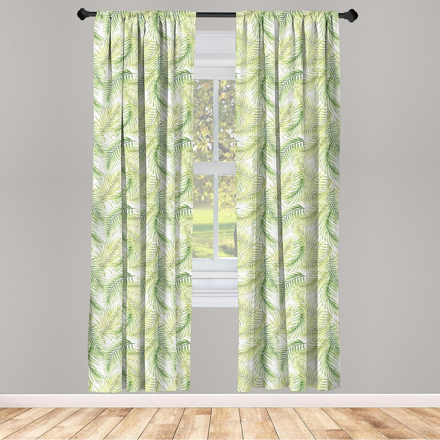 imageAmbesonne Eucalyptus Curtains Modern Themed Branches on Marble Print Abstarct and Neutral Swirls Window Treatments 2 Panel Set for Living Room Bedroom Pair of 28quot x 63quot Grey Teal and Sage GreenGreen Fern