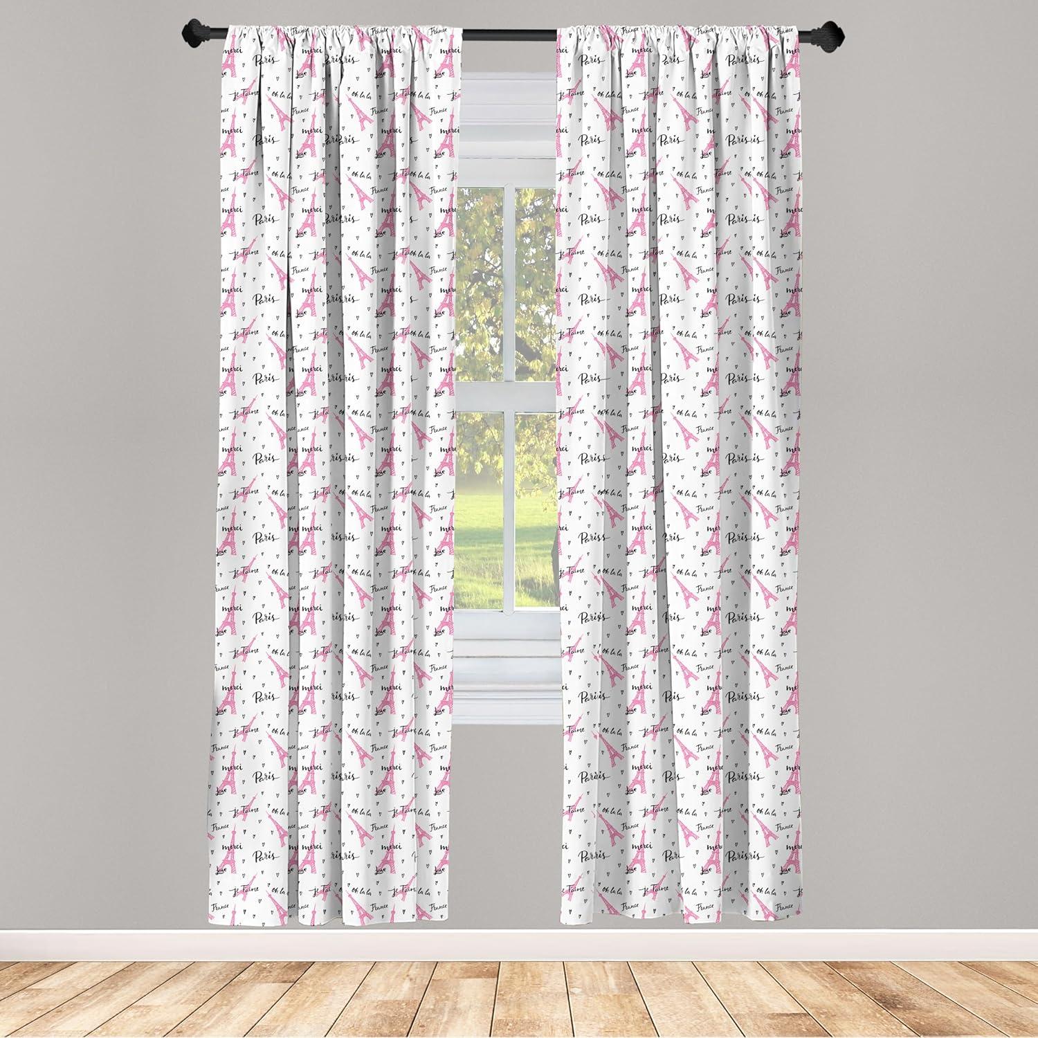 imageAmbesonne Eucalyptus Curtains Modern Themed Branches on Marble Print Abstarct and Neutral Swirls Window Treatments 2 Panel Set for Living Room Bedroom Pair of 28quot x 63quot Grey Teal and Sage GreenWhite Pink