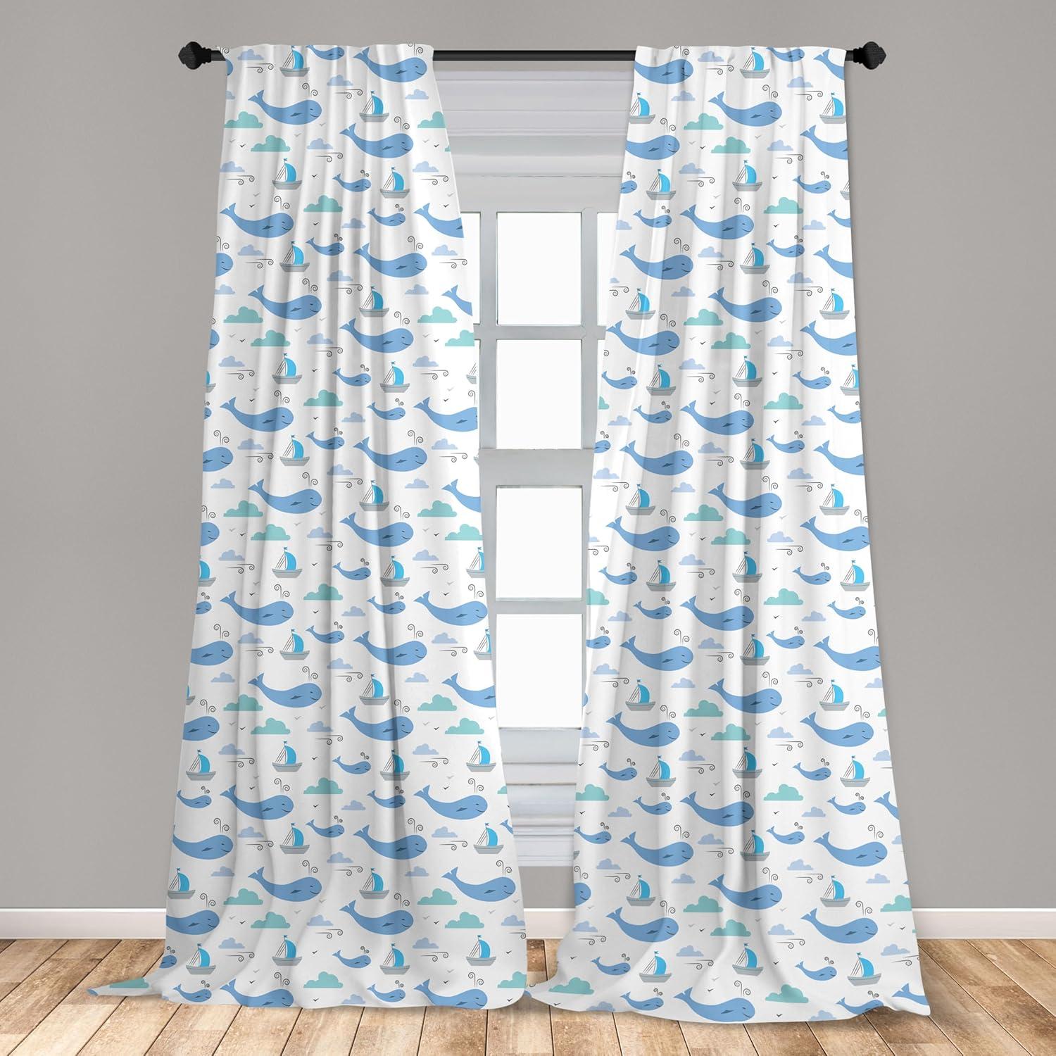 imageAmbesonne Eucalyptus Curtains Modern Themed Branches on Marble Print Abstarct and Neutral Swirls Window Treatments 2 Panel Set for Living Room Bedroom Pair of 28quot x 63quot Grey Teal and Sage GreenPale Grey White and Blue