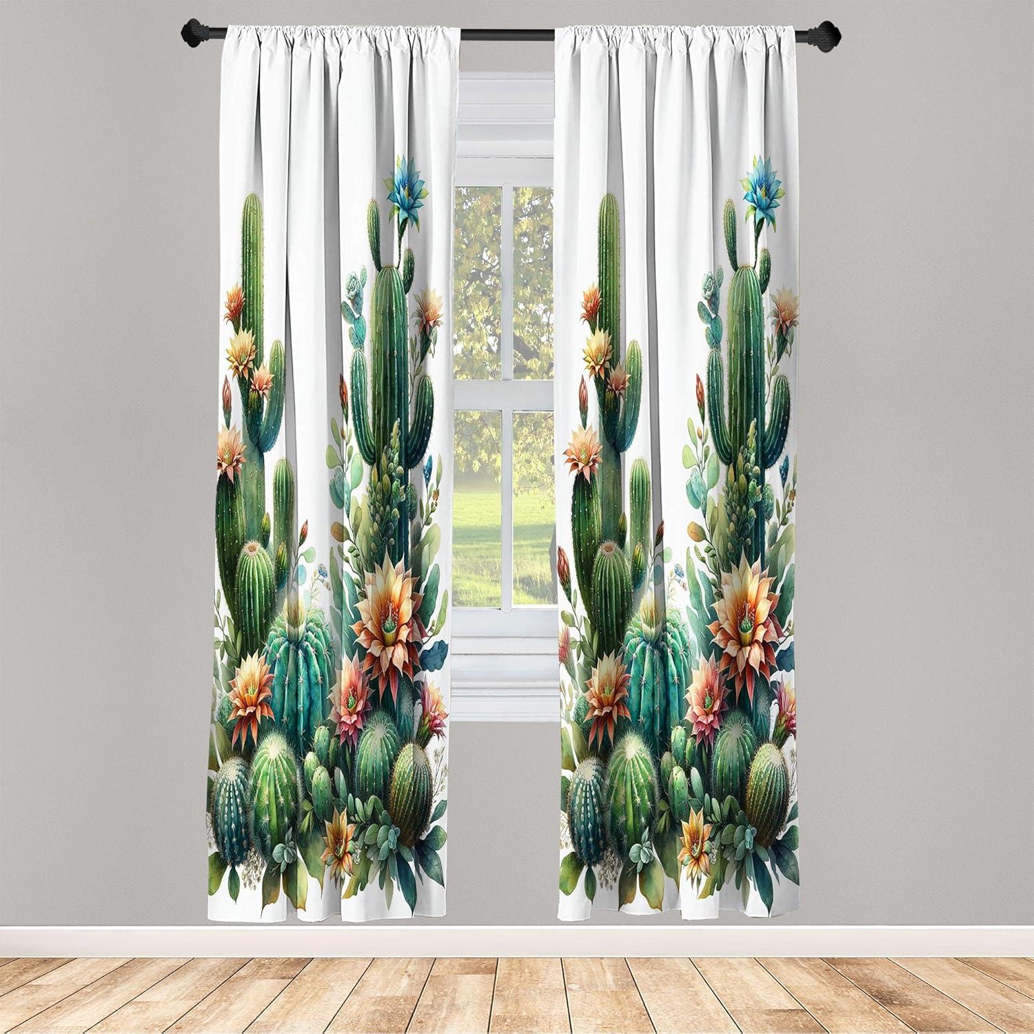 imageAmbesonne Eucalyptus Curtains Modern Themed Branches on Marble Print Abstarct and Neutral Swirls Window Treatments 2 Panel Set for Living Room Bedroom Pair of 28quot x 63quot Grey Teal and Sage GreenFern Green Salmon White