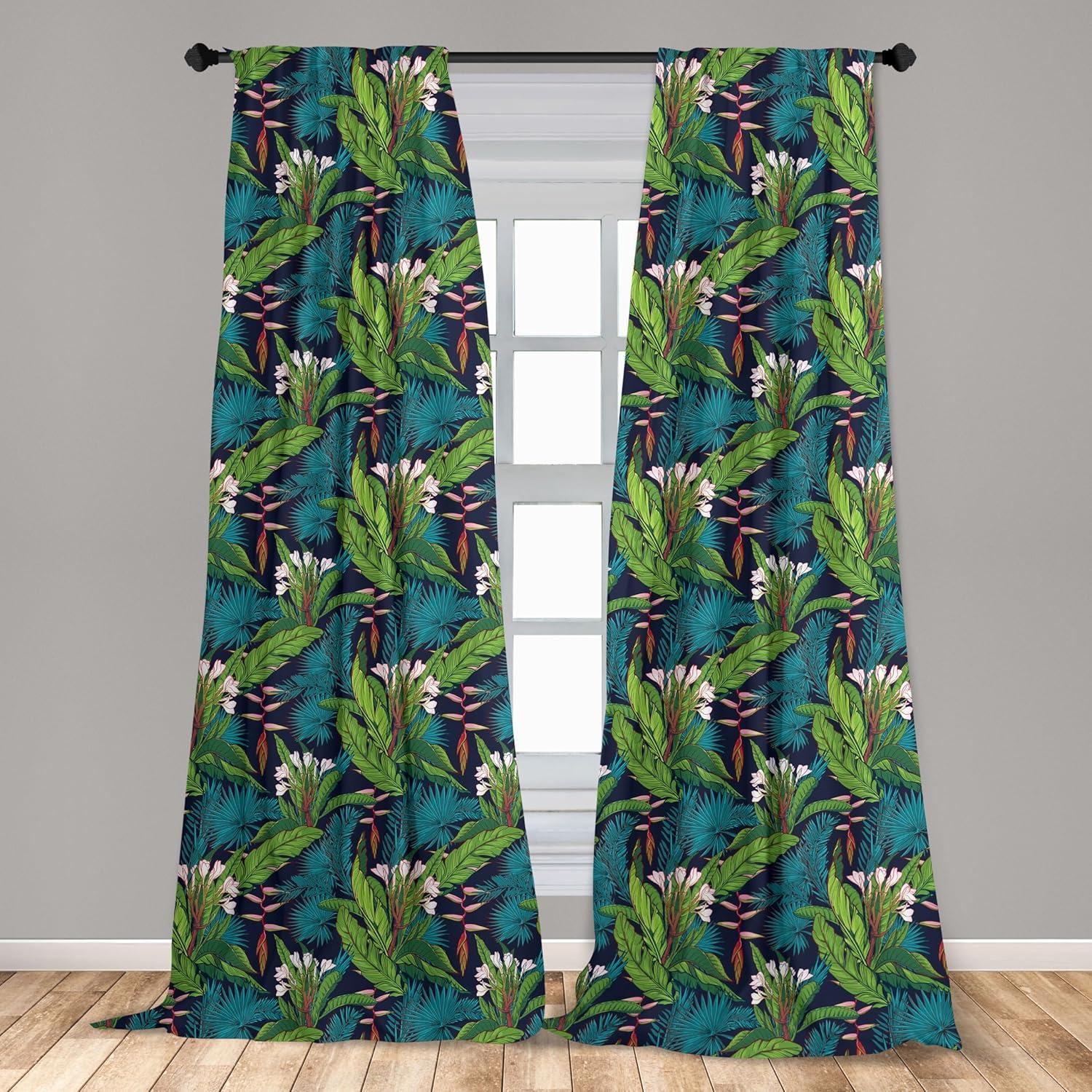 imageAmbesonne Eucalyptus Curtains Modern Themed Branches on Marble Print Abstarct and Neutral Swirls Window Treatments 2 Panel Set for Living Room Bedroom Pair of 28quot x 63quot Grey Teal and Sage GreenTeal Green