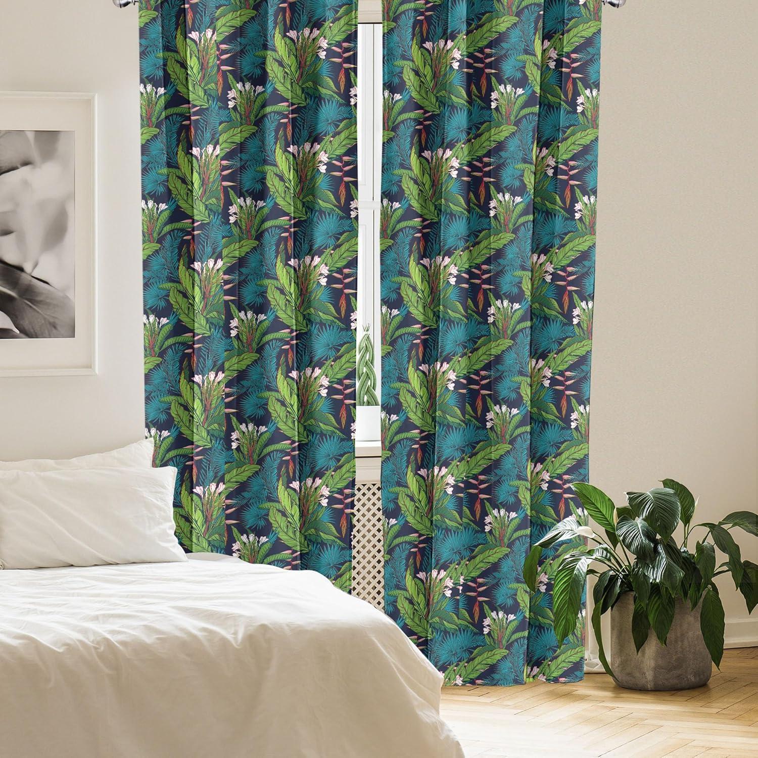 imageAmbesonne Eucalyptus Curtains Modern Themed Branches on Marble Print Abstarct and Neutral Swirls Window Treatments 2 Panel Set for Living Room Bedroom Pair of 28quot x 63quot Grey Teal and Sage GreenTeal Green
