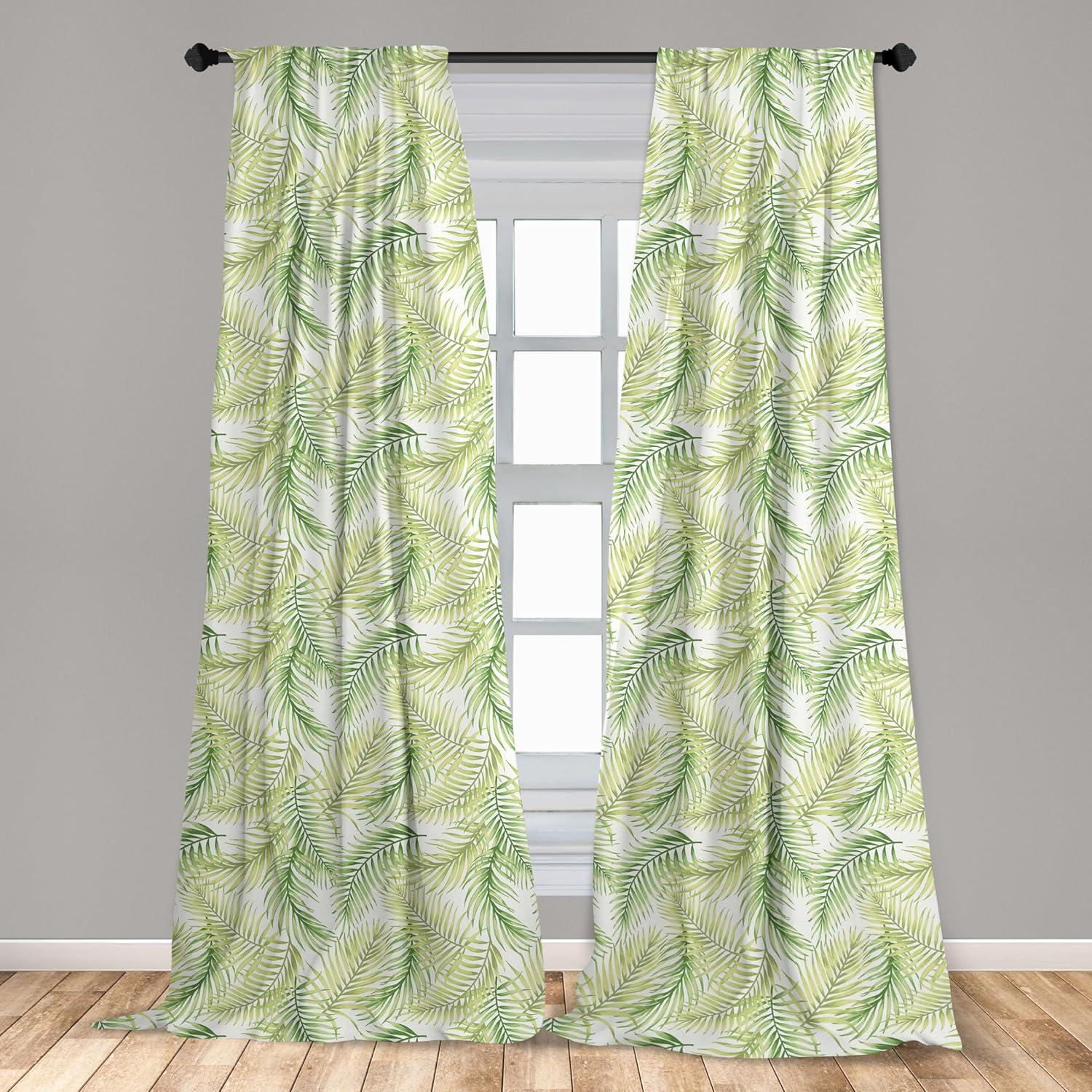 imageAmbesonne Eucalyptus Curtains Modern Themed Branches on Marble Print Abstarct and Neutral Swirls Window Treatments 2 Panel Set for Living Room Bedroom Pair of 28quot x 63quot Grey Teal and Sage GreenGreen Fern