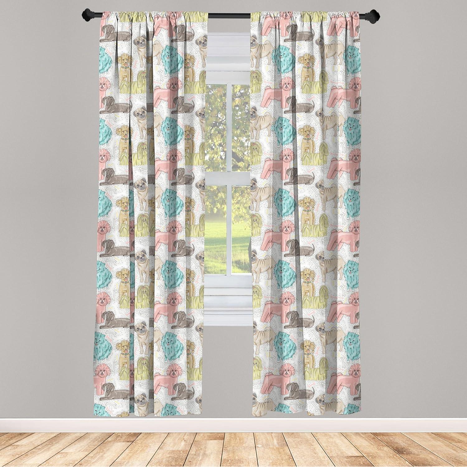 imageAmbesonne Eucalyptus Curtains Modern Themed Branches on Marble Print Abstarct and Neutral Swirls Window Treatments 2 Panel Set for Living Room Bedroom Pair of 28quot x 63quot Grey Teal and Sage GreenPink Teal