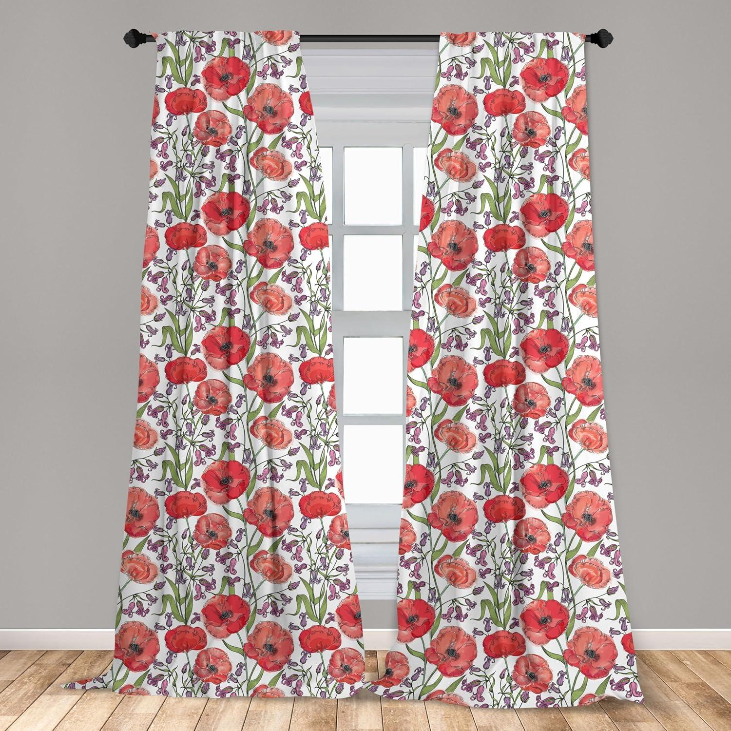 imageAmbesonne Eucalyptus Curtains Modern Themed Branches on Marble Print Abstarct and Neutral Swirls Window Treatments 2 Panel Set for Living Room Bedroom Pair of 28quot x 63quot Grey Teal and Sage GreenRuby Green