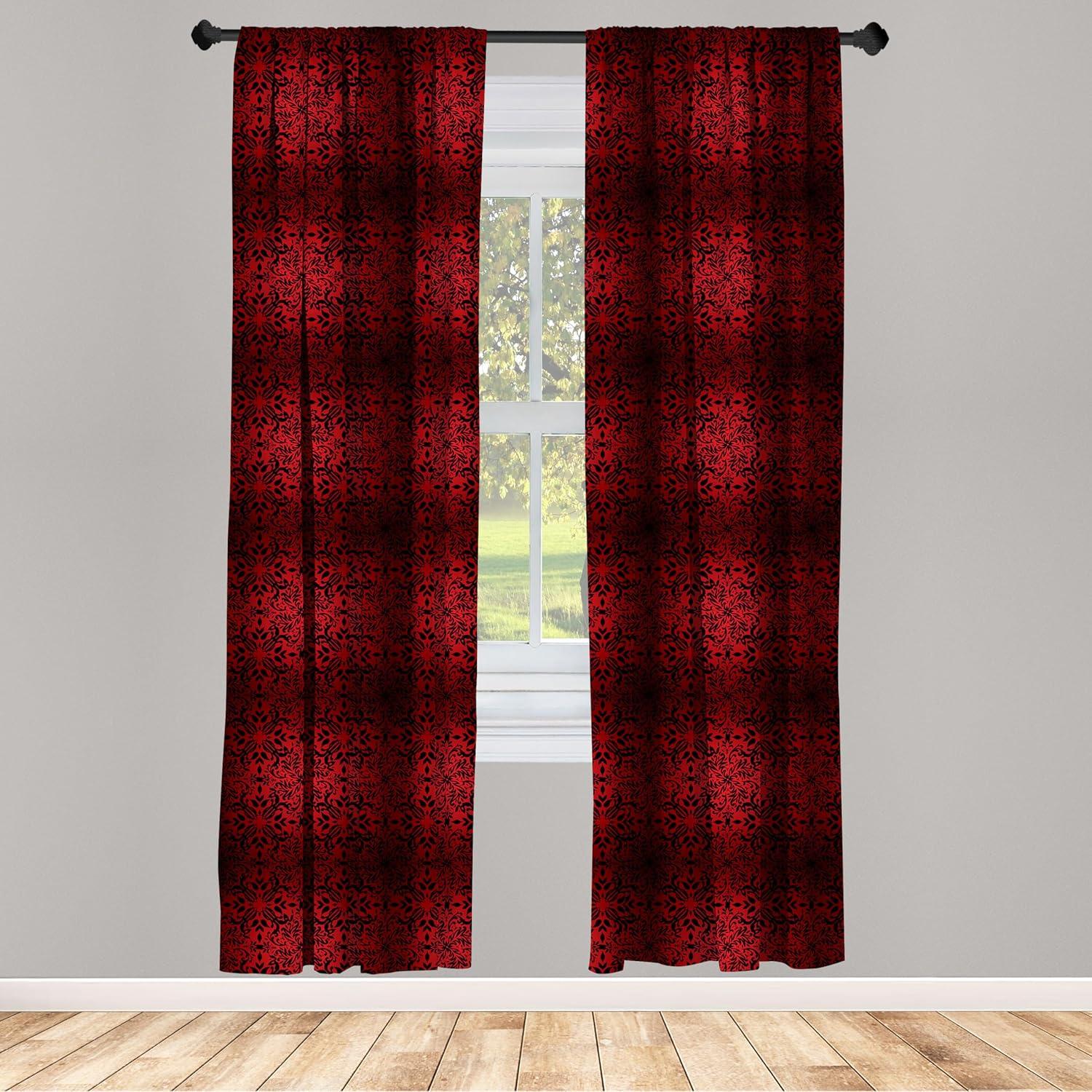 imageAmbesonne Eucalyptus Curtains Modern Themed Branches on Marble Print Abstarct and Neutral Swirls Window Treatments 2 Panel Set for Living Room Bedroom Pair of 28quot x 63quot Grey Teal and Sage GreenVermilion Black