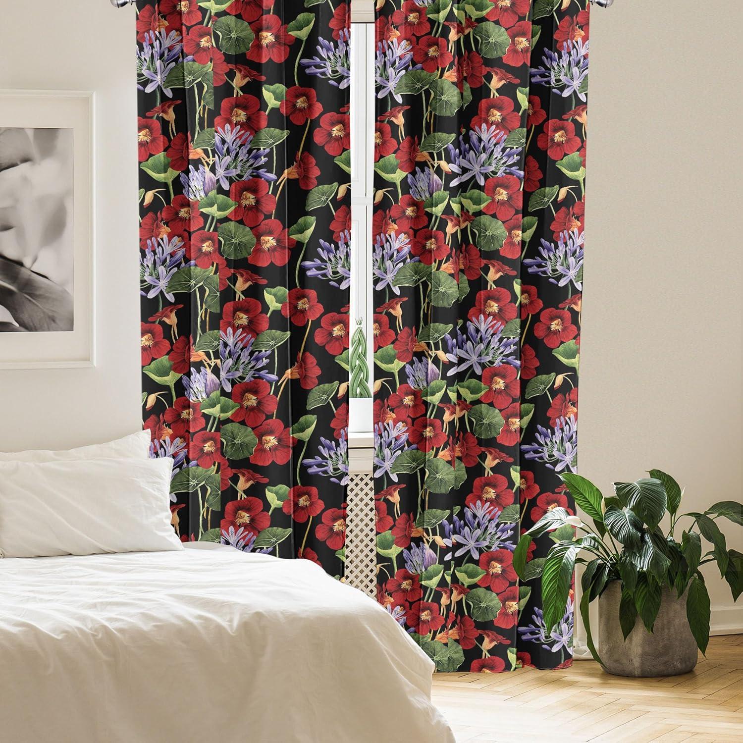 imageAmbesonne Exotic Curtains Bird of Paradise Flowers Tropical Design Pattern Vintage Hawaiian Style Window Treatments 2 Panel Set for Living Room Bedroom Pair of 28quot x 95quot Marigold Green EggshellVermilion Green and Lilac