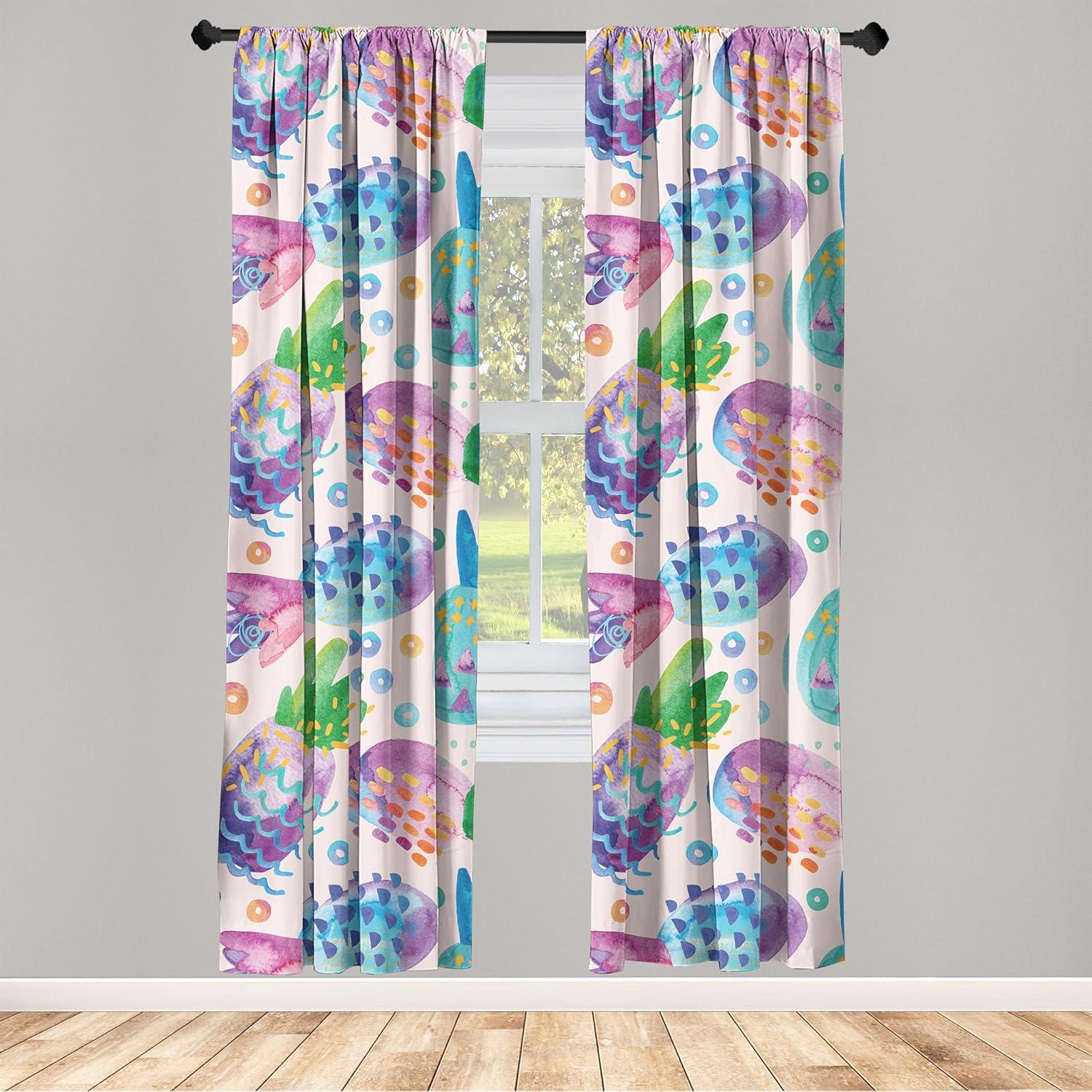 imageAmbesonne Floral Boho Curtains Dreamy Autumn Time Flowers Pattern with Romantic Aura Neutral Art Window Treatments 2 Panel Set for Living Room Bedroom Pair of 28quot x 95quot Pale Pink Coral WhitePale Pink Dark Indigo
