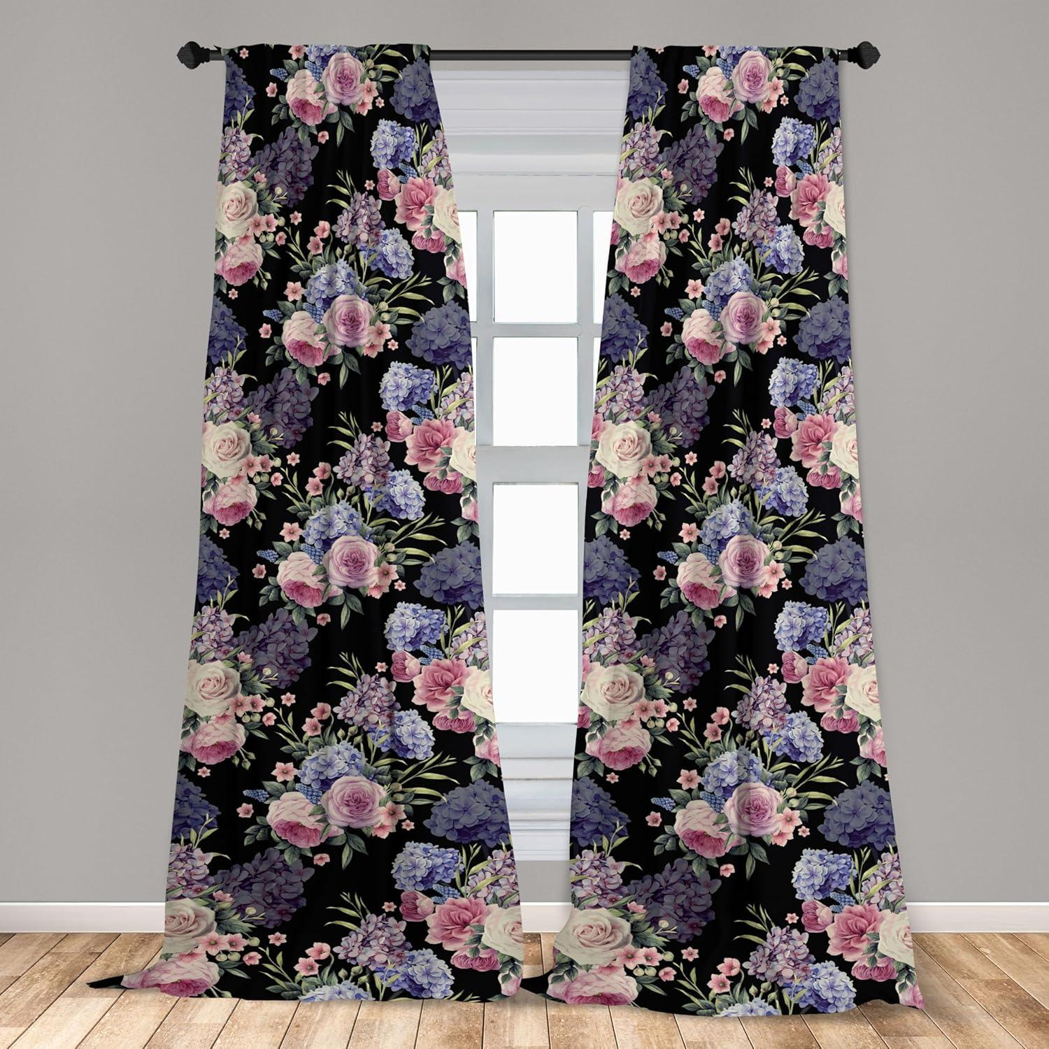 imageAmbesonne Floral Boho Curtains Dreamy Autumn Time Flowers Pattern with Romantic Aura Neutral Art Window Treatments 2 Panel Set for Living Room Bedroom Pair of 28quot x 95quot Pale Pink Coral WhitePistachio Green Lilac