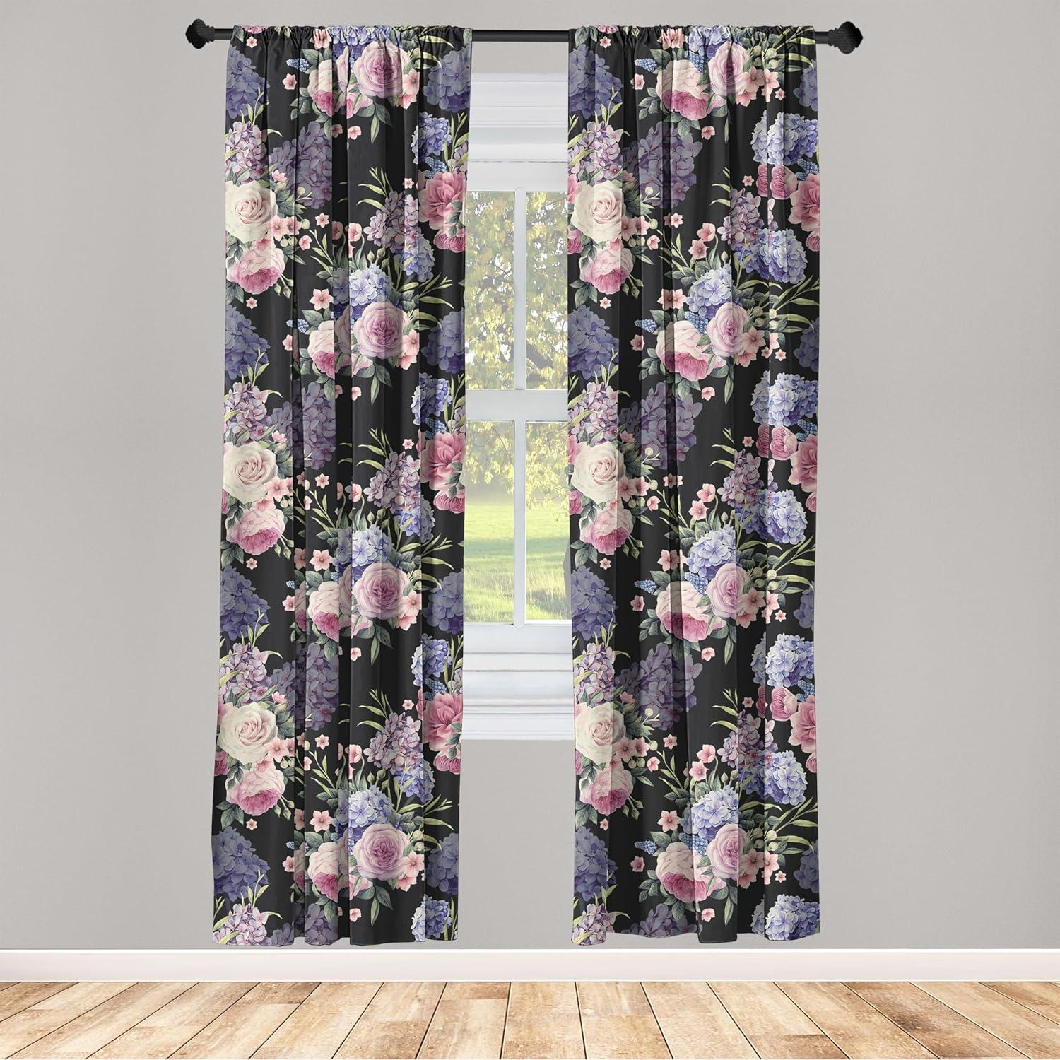 imageAmbesonne Floral Boho Curtains Dreamy Autumn Time Flowers Pattern with Romantic Aura Neutral Art Window Treatments 2 Panel Set for Living Room Bedroom Pair of 28quot x 95quot Pale Pink Coral WhitePistachio Green Lilac