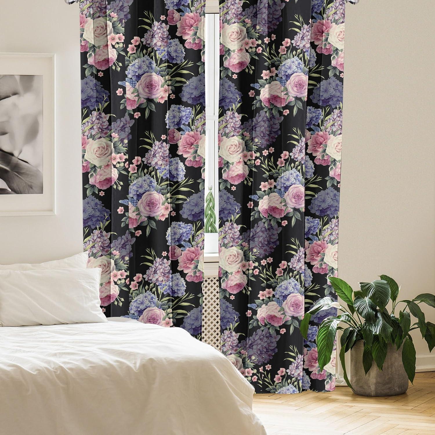imageAmbesonne Floral Boho Curtains Dreamy Autumn Time Flowers Pattern with Romantic Aura Neutral Art Window Treatments 2 Panel Set for Living Room Bedroom Pair of 28quot x 95quot Pale Pink Coral WhitePistachio Green Lilac