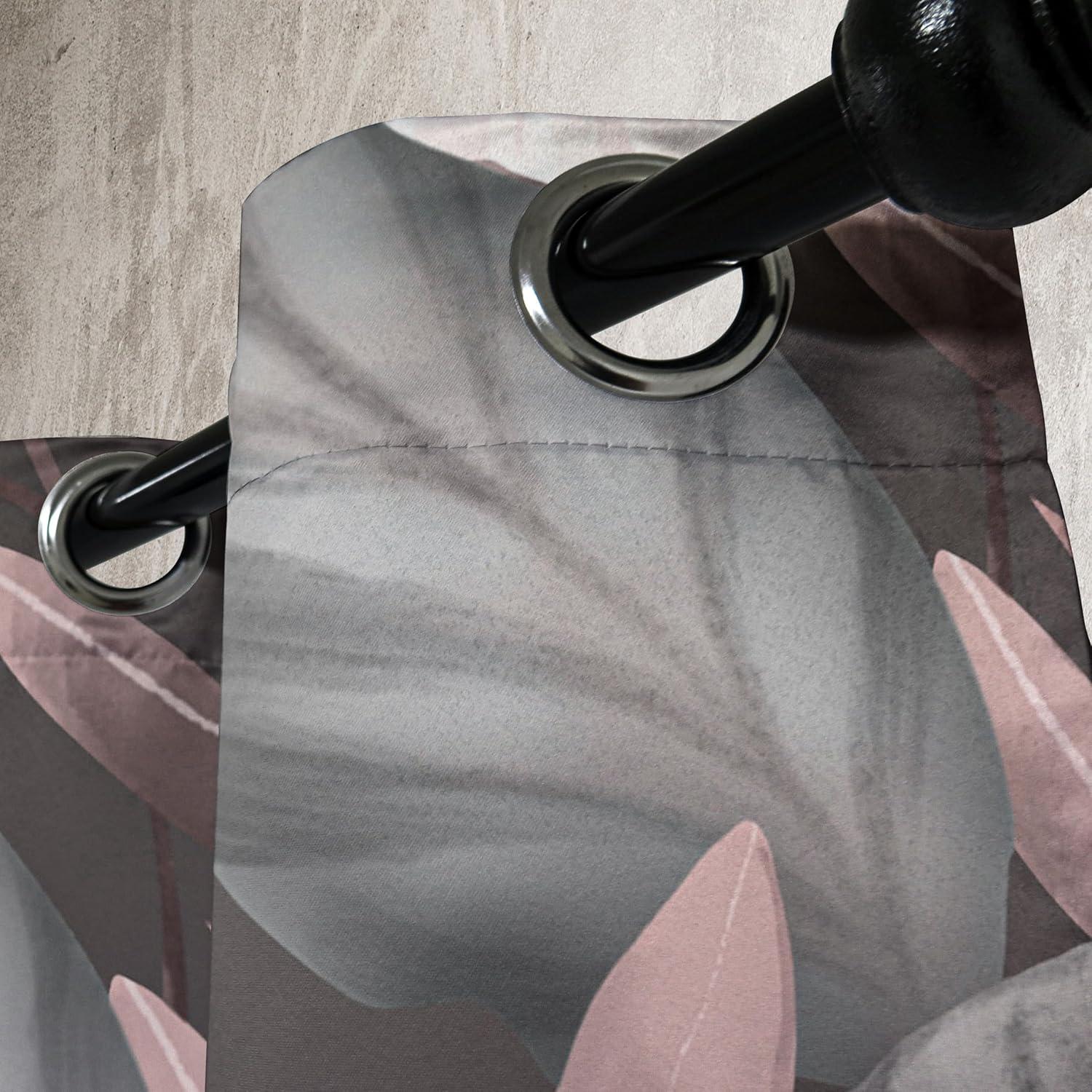 imageAmbesonne Floral Design Grommet Curtain Abstract Boho Inspirations Neutral Flowers Silhouettes on Grunge Back Decorative 2Panel Window Drapes for Bedroom Living Room 50quot x 120quot Dimgray Pale GreyPale Mauve Taupe Eggshell