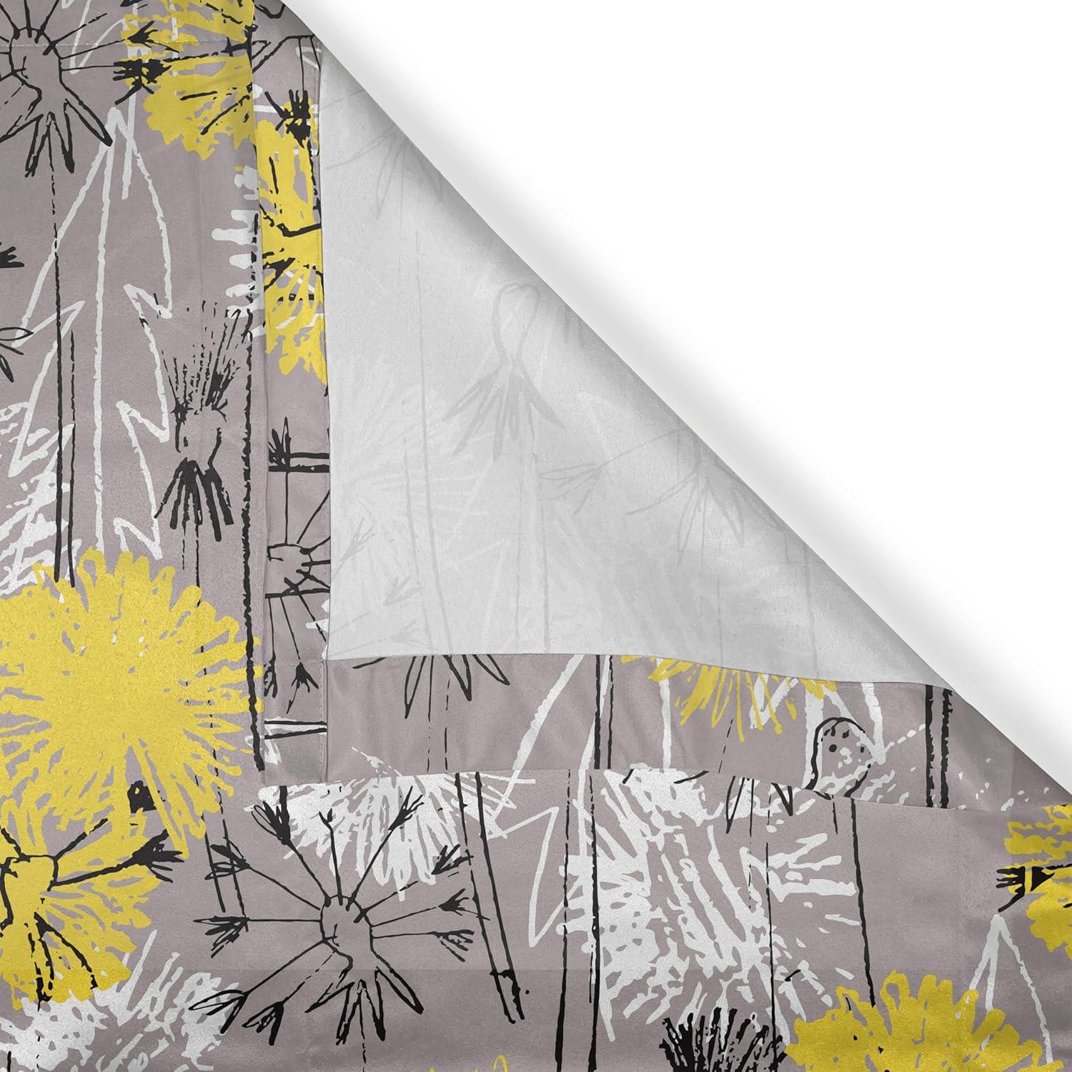 imageAmbesonne Floral Design Grommet Curtain Abstract Boho Inspirations Neutral Flowers Silhouettes on Grunge Back Decorative 2Panel Window Drapes for Bedroom Living Room 50quot x 120quot Dimgray Pale GreyTaupe Grey White Yellow
