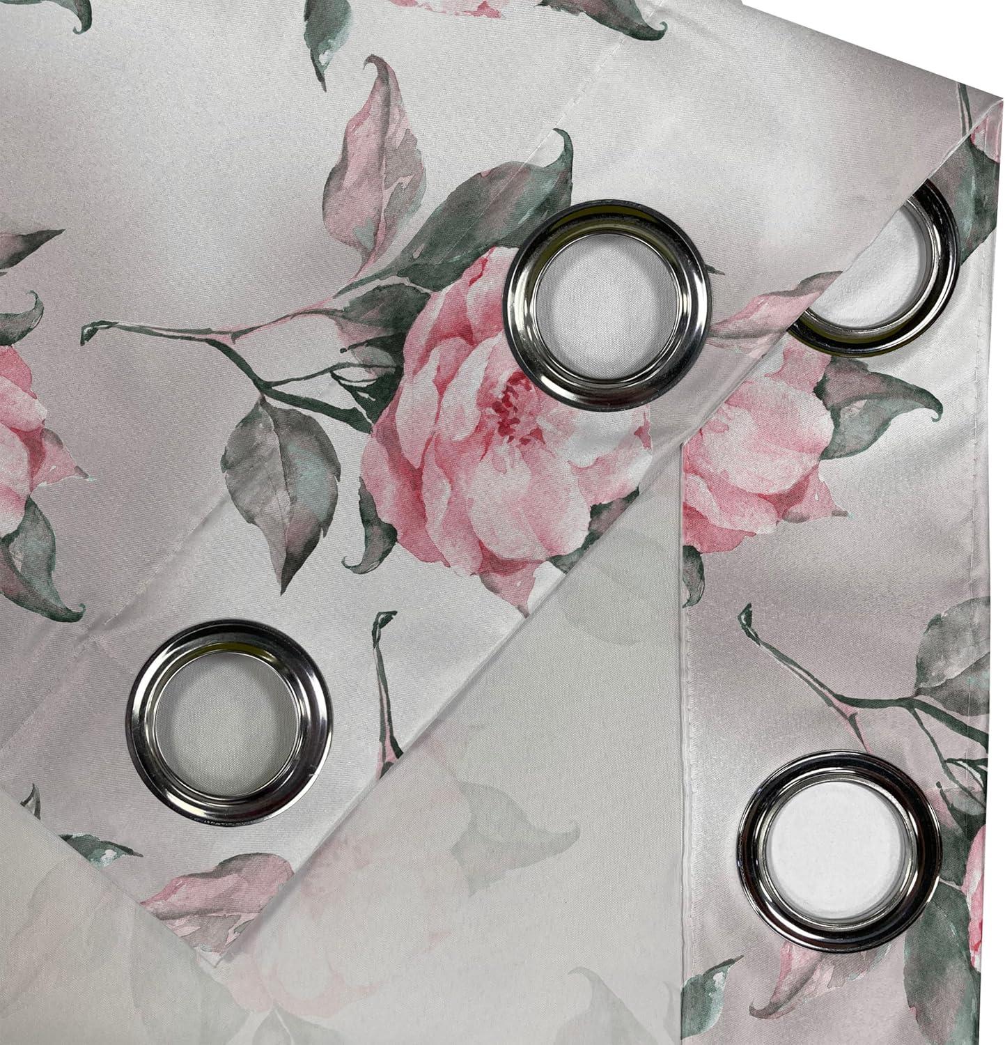 imageAmbesonne Floral Design Grommet Curtain Abstract Boho Inspirations Neutral Flowers Silhouettes on Grunge Back Decorative 2Panel Window Drapes for Bedroom Living Room 50quot x 120quot Dimgray Pale GreyPale Pink Laurel Green