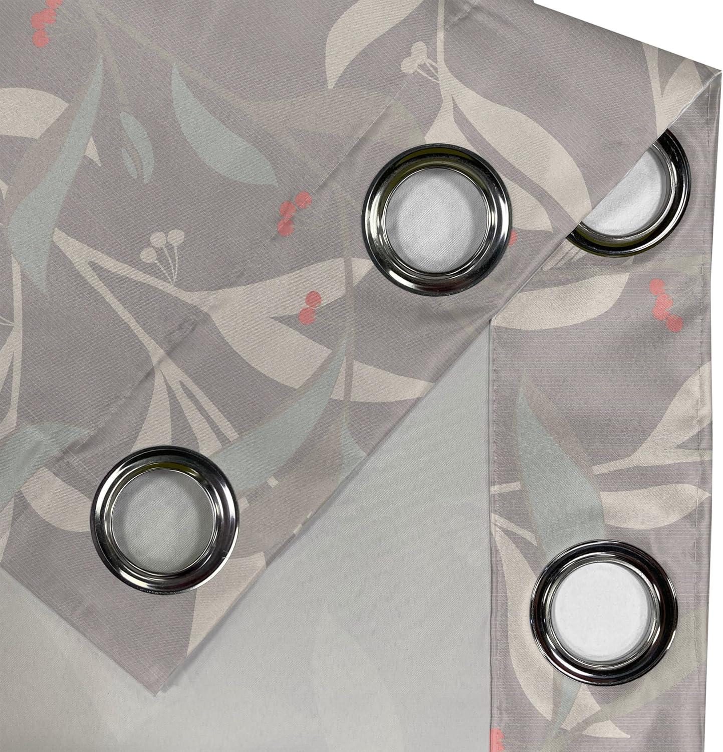 imageAmbesonne Floral Design Grommet Curtain Abstract Boho Inspirations Neutral Flowers Silhouettes on Grunge Back Decorative 2Panel Window Drapes for Bedroom Living Room 50quot x 120quot Dimgray Pale GreyPale Mauve and Pale Seafoam