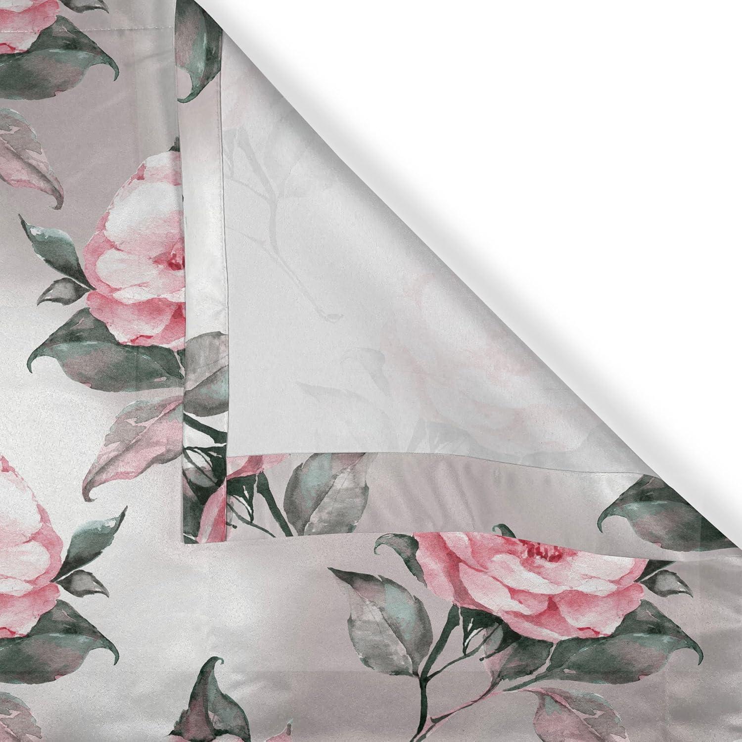 imageAmbesonne Floral Design Grommet Curtain Abstract Boho Inspirations Neutral Flowers Silhouettes on Grunge Back Decorative 2Panel Window Drapes for Bedroom Living Room 50quot x 120quot Dimgray Pale GreyPale Pink Laurel Green