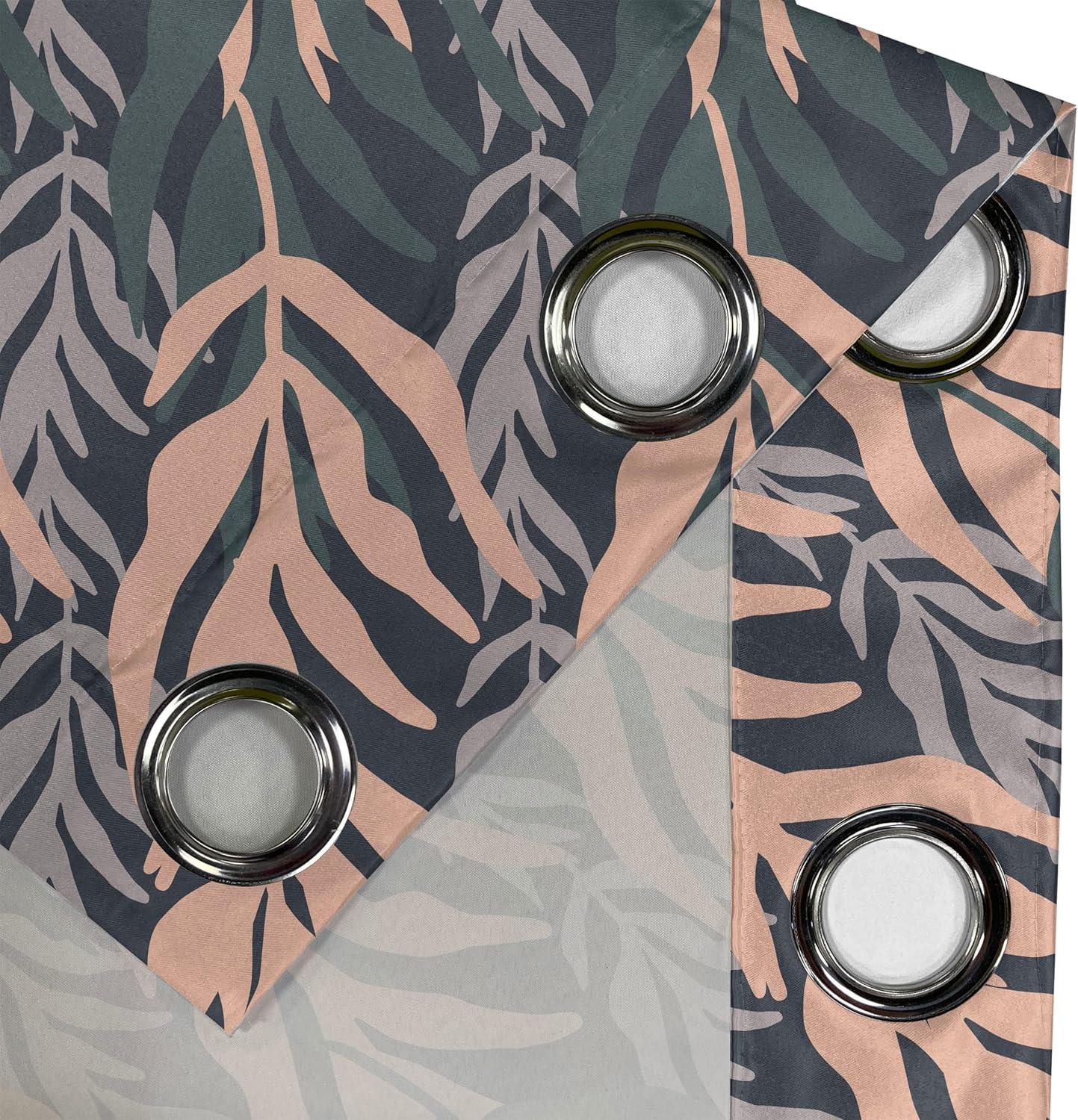 imageAmbesonne Floral Design Grommet Curtain Abstract Boho Inspirations Neutral Flowers Silhouettes on Grunge Back Decorative 2Panel Window Drapes for Bedroom Living Room 50quot x 120quot Dimgray Pale GreyPeach Hunter Green Grey