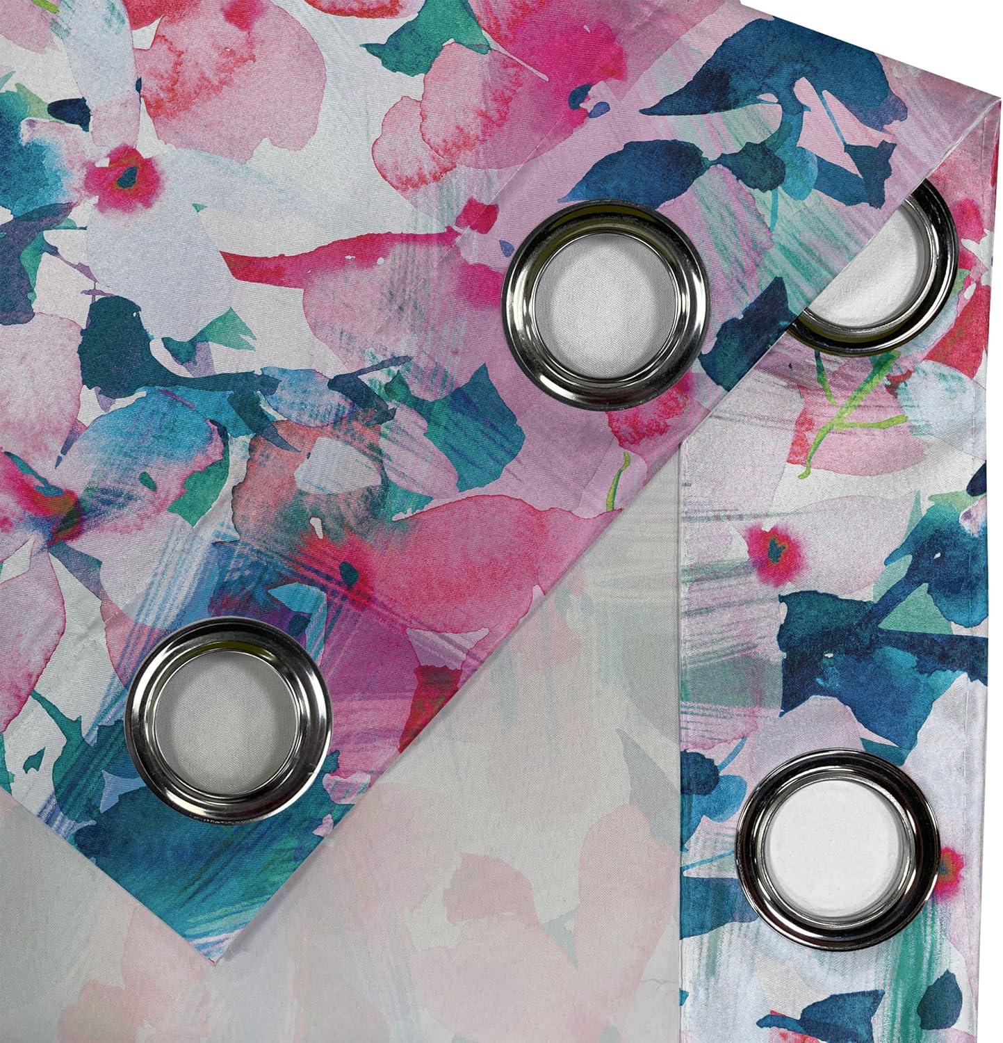 imageAmbesonne Floral Design Grommet Curtain Abstract Boho Inspirations Neutral Flowers Silhouettes on Grunge Back Decorative 2Panel Window Drapes for Bedroom Living Room 50quot x 120quot Dimgray Pale GreyPale Pink Hot Pink Quartz